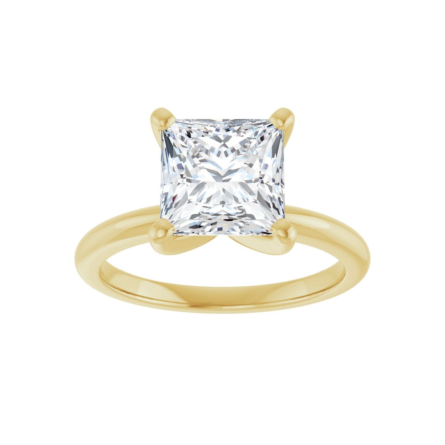 Square Engagement Ring | Metal Type=14K Yellow Gold | Center Stone Size=2.5 CT | Image 3