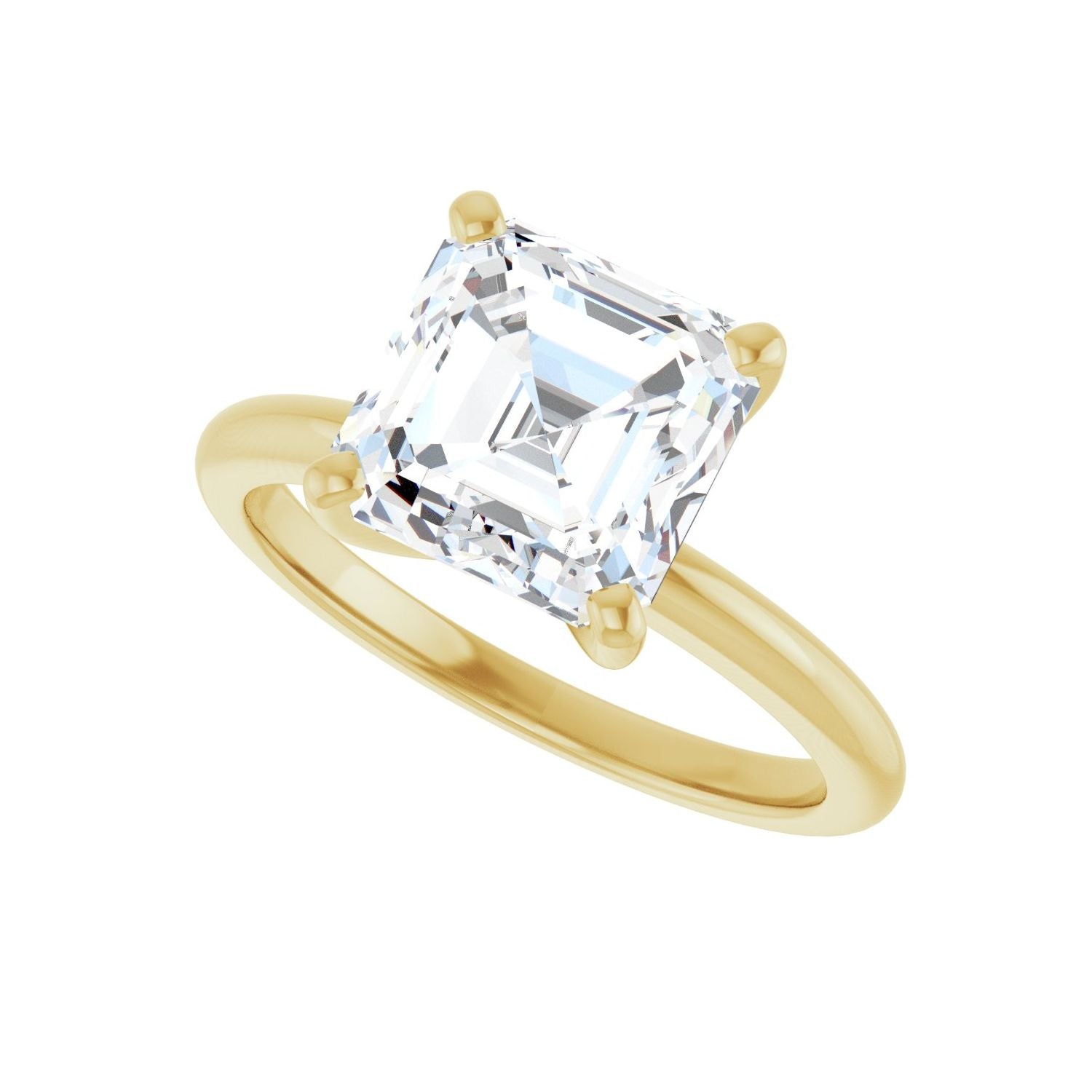 Asscher Engagement Ring | Metal Type=14K Yellow Gold | Center Stone Size=3 CT | Image 5