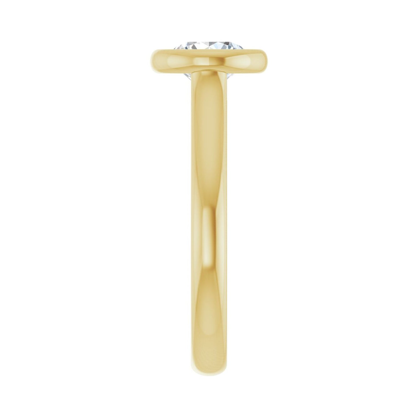 Round Bezel-Set Solitaire Engagement Ring | Metal Type=14K Yellow Gold | Center Stone Size=1 CT | Image 4