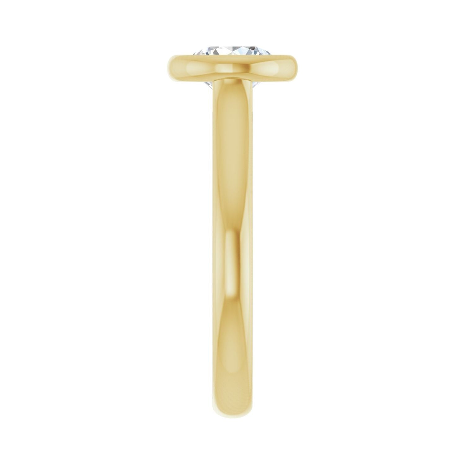 Round Bezel-Set Solitaire Engagement Ring | Metal Type=14K Yellow Gold | Center Stone Size=1 CT | Image 4