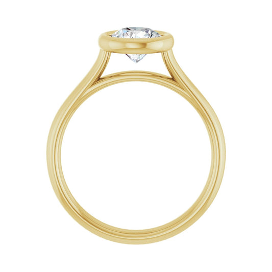 Round Bezel-Set Solitaire Engagement Ring | Metal Type=14K Yellow Gold | Center Stone Size=1 CT | Image 2