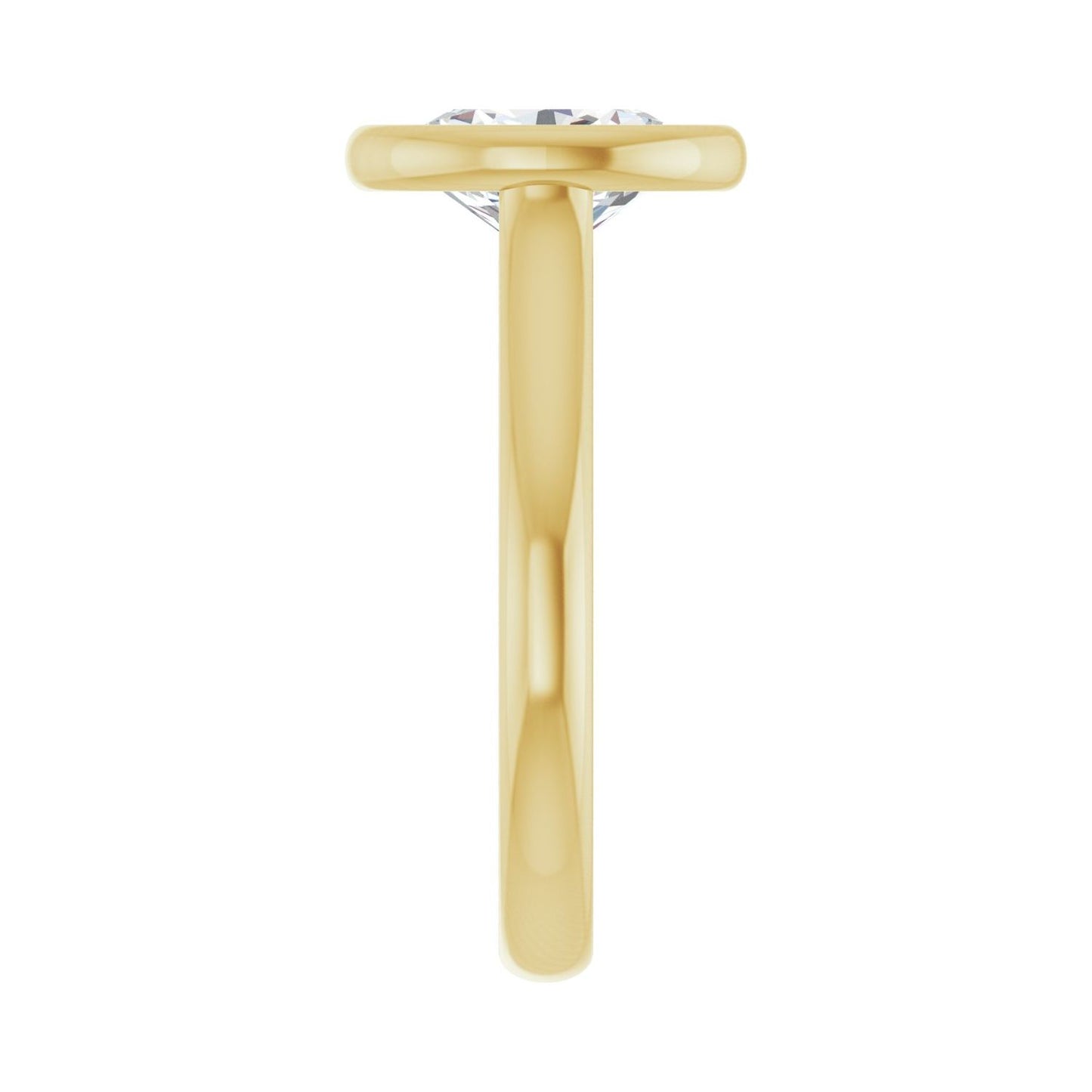 Oval Bezel-Set Solitaire Engagement Ring | Metal Type=14K Yellow Gold | Center Stone Size=2 CT | Image 4