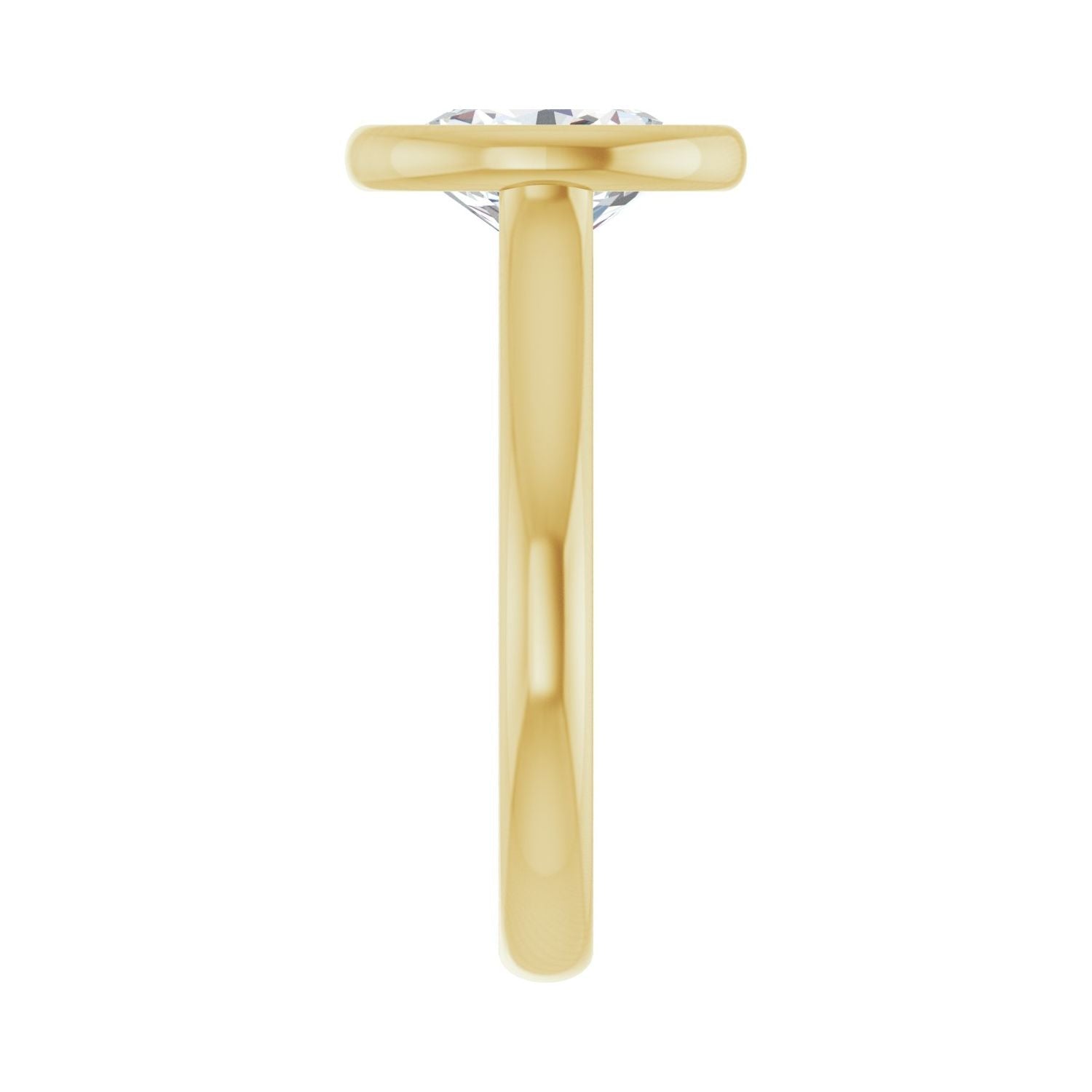 Oval Bezel-Set Solitaire Engagement Ring | Metal Type=14K Yellow Gold | Center Stone Size=2 CT | Image 4