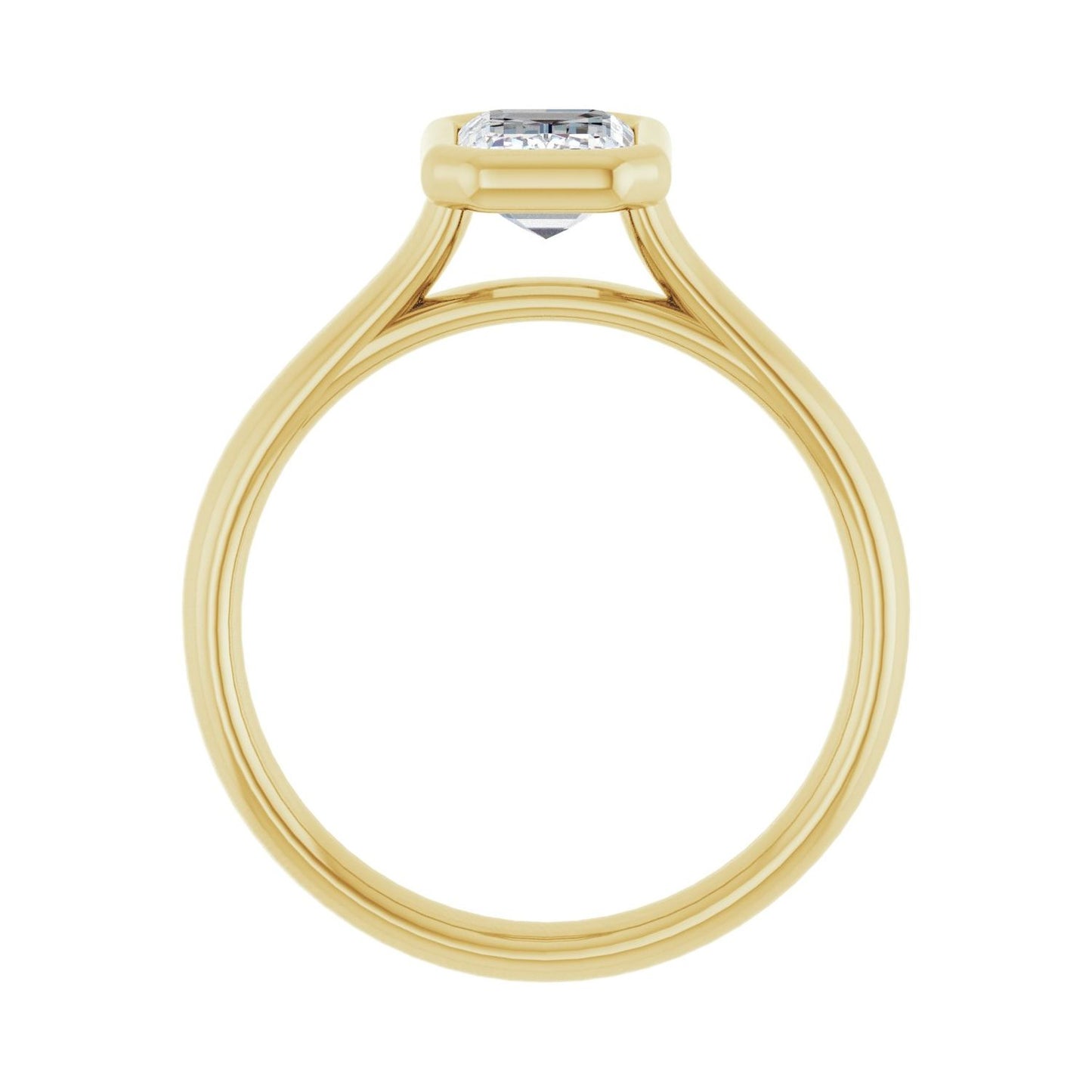 Emerald Bezel-Set Solitaire Engagement Ring | Metal Type=14K Yellow Gold | Center Stone Size=1.5 CT | Image 2