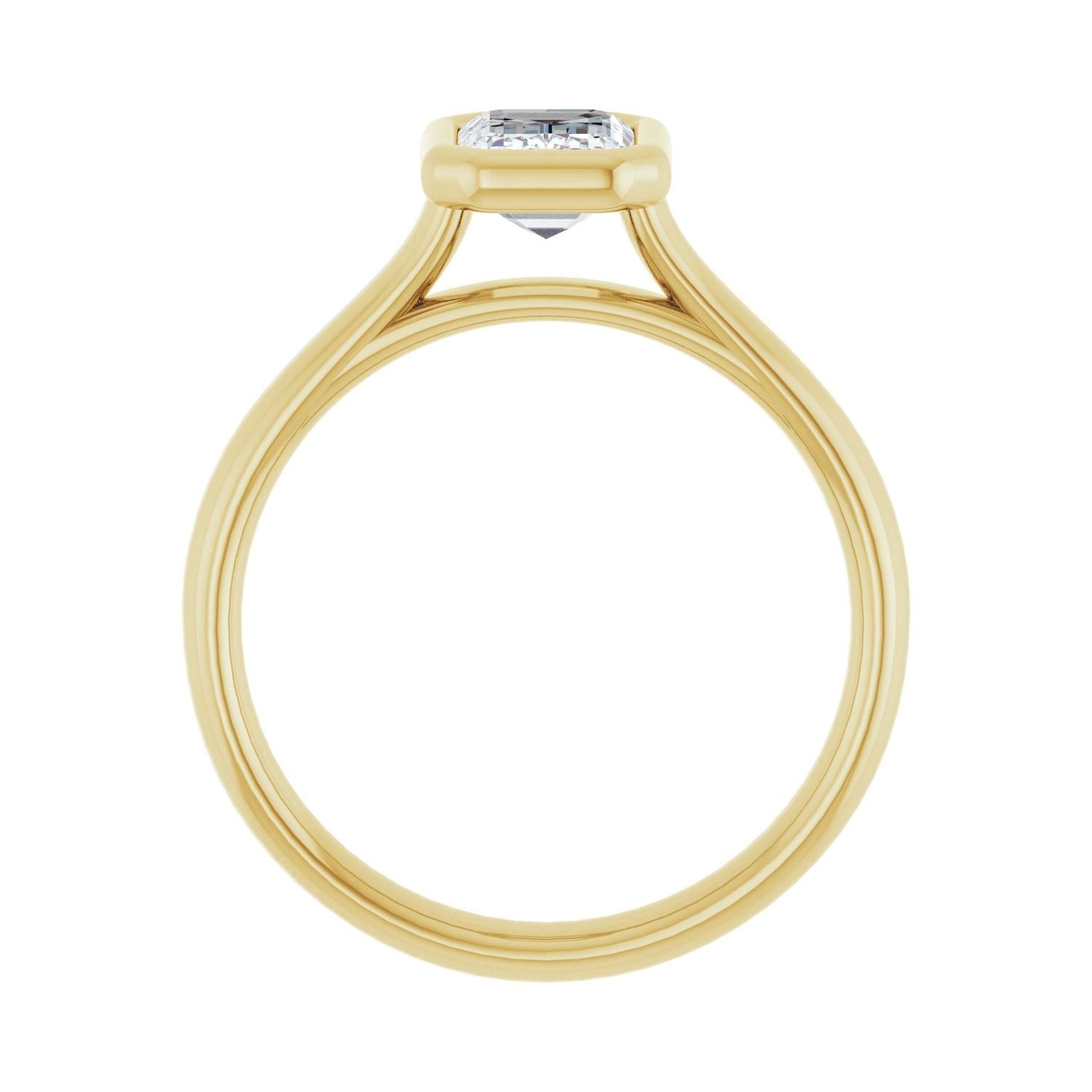 Emerald Bezel-Set Solitaire Engagement Ring | Metal Type=14K Yellow Gold | Center Stone Size=1.5 CT | Image 2