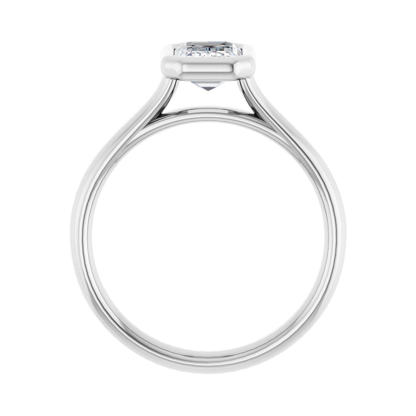 Emerald Bezel-Set Solitaire Engagement Ring | Metal Type=14K White Gold | Center Stone Size=1.5 CT | Image 2