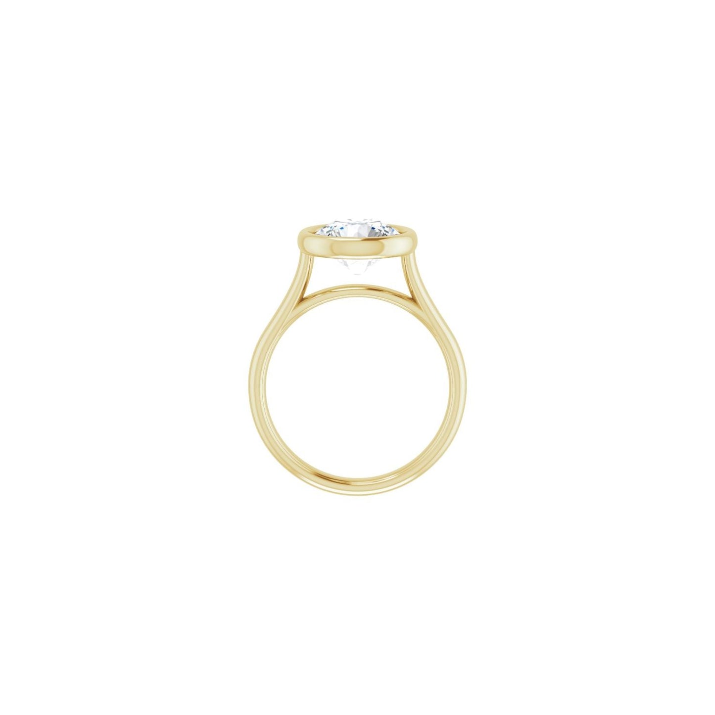 Round Bezel-Set Solitaire Engagement Ring | Metal Type=14K Yellow Gold | Center Stone Size=2.5 CT | Image 2
