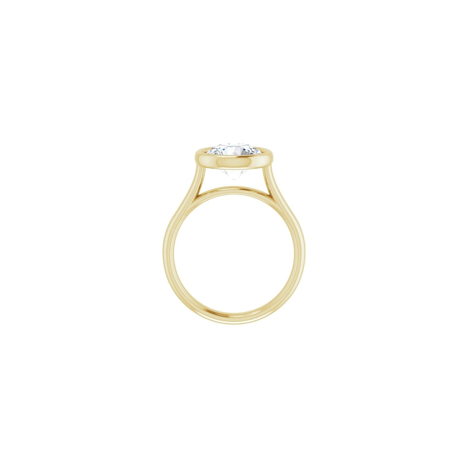 Round Bezel-Set Solitaire Engagement Ring | Metal Type=14K Yellow Gold | Center Stone Size=2.5 CT | Image 2