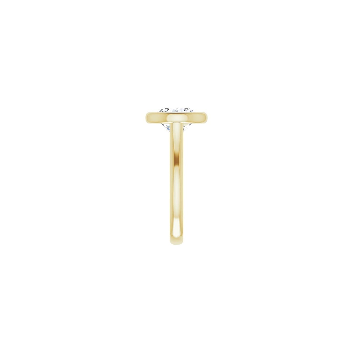 Round Bezel-Set Solitaire Engagement Ring | Metal Type=14K Yellow Gold | Center Stone Size=3 CT | Image 4