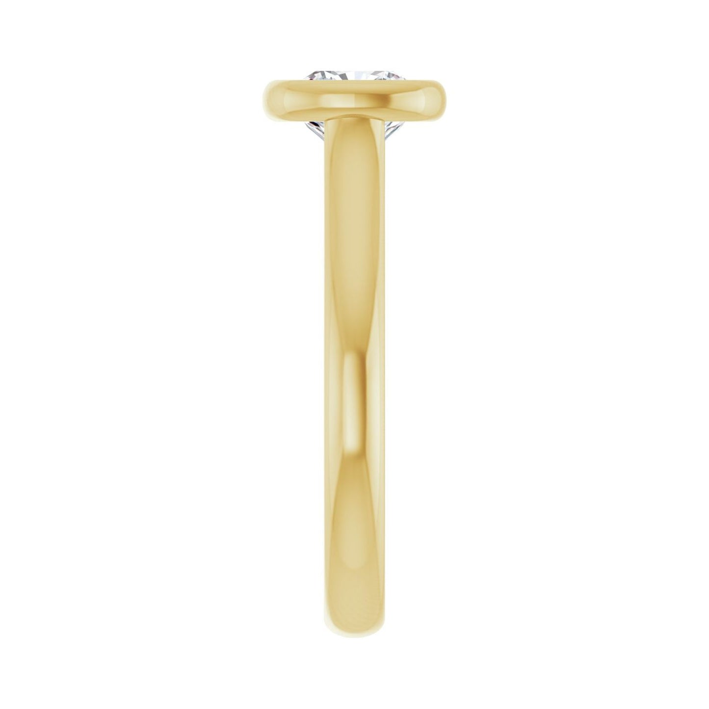 Cushion Bezel-Set Solitaire Engagement Ring | Metal Type=14K Yellow Gold | Center Stone Size=1 CT | Image 4