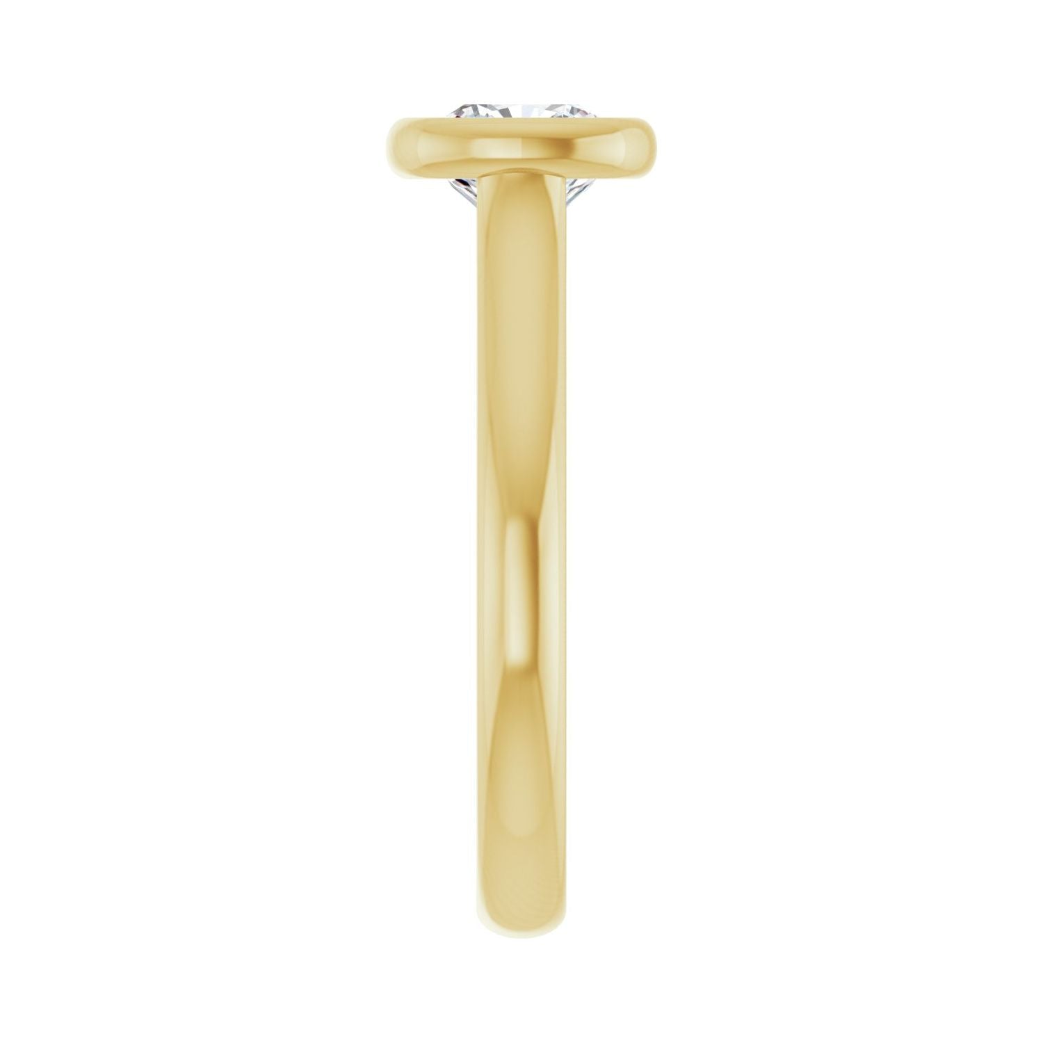 Cushion Bezel-Set Solitaire Engagement Ring | Metal Type=14K Yellow Gold | Center Stone Size=1 CT | Image 4