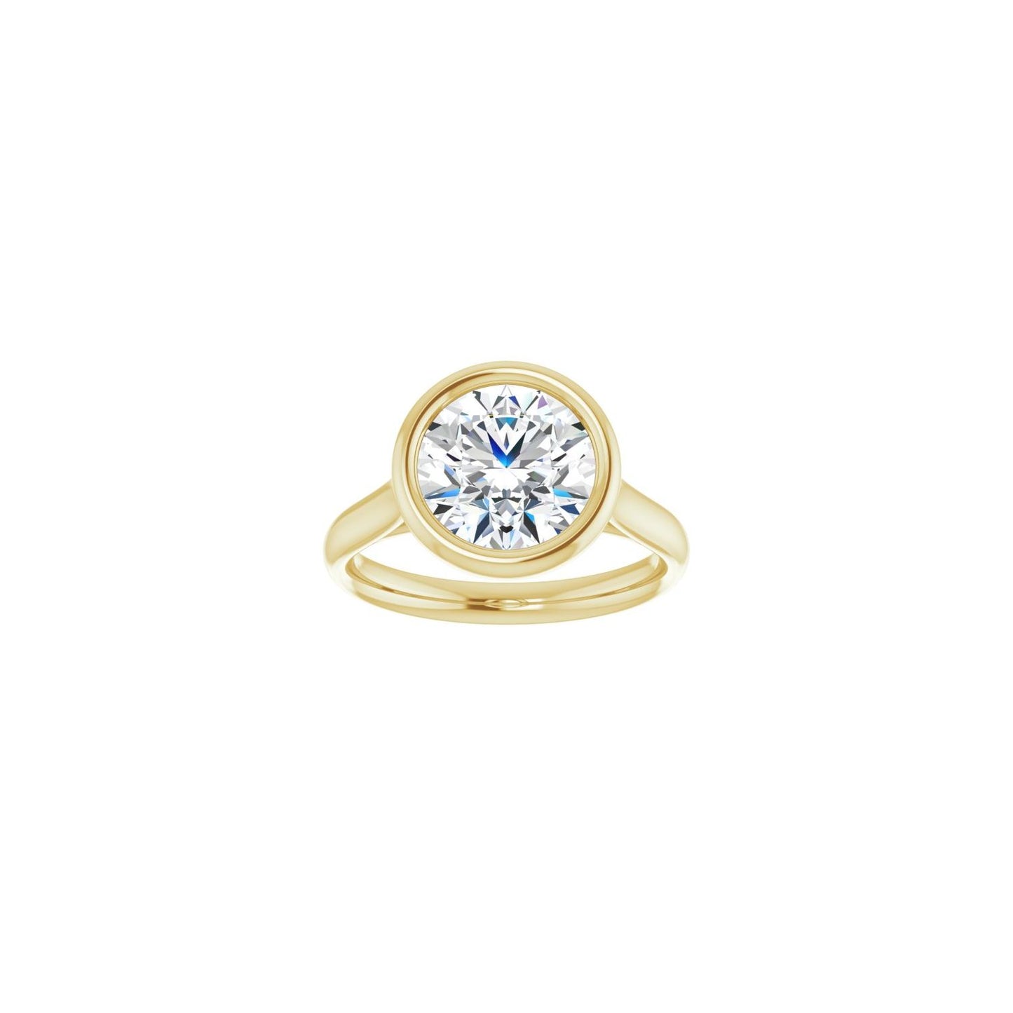 Round Bezel-Set Solitaire Engagement Ring | Metal Type=14K Yellow Gold | Center Stone Size=2.5 CT | Image 3