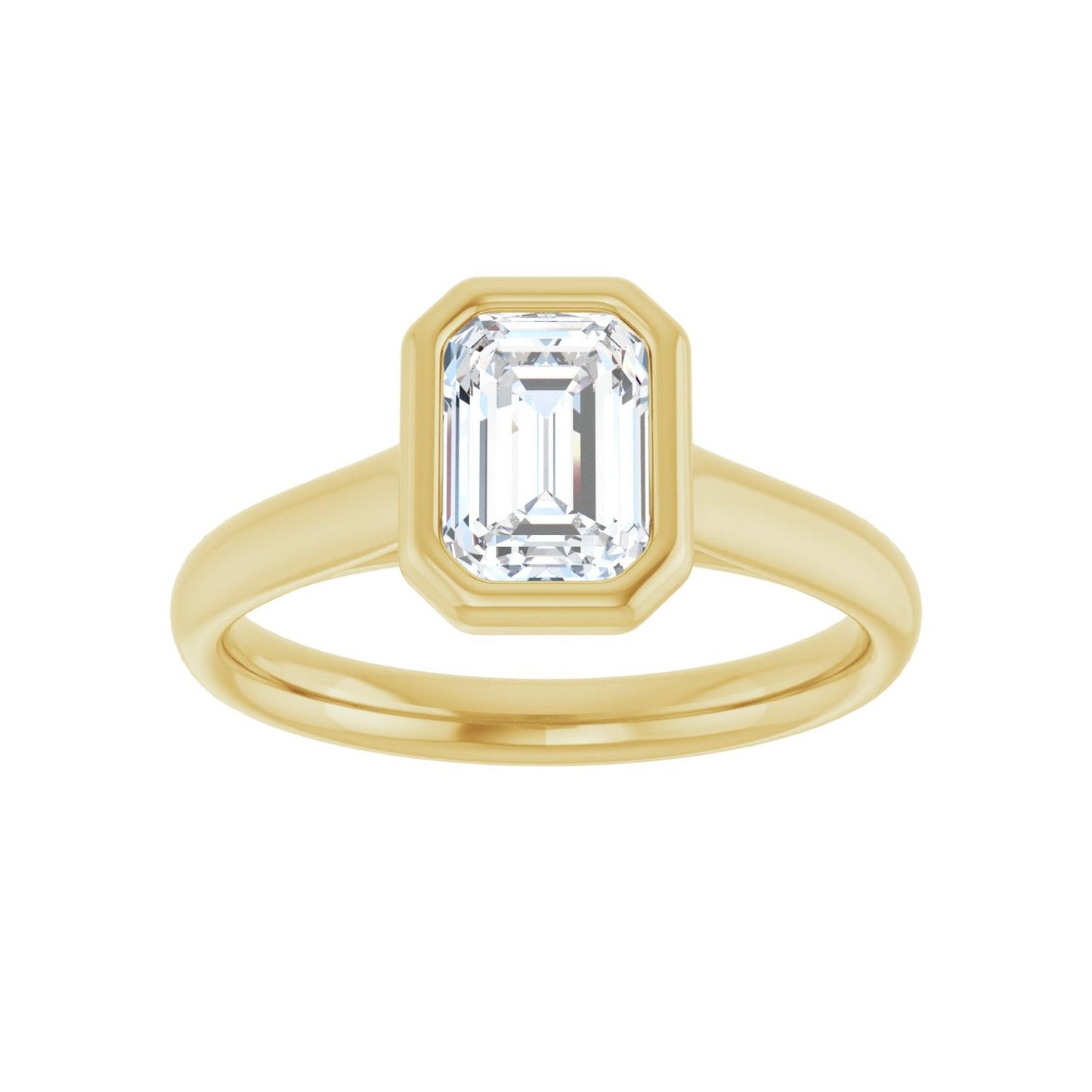Emerald Bezel-Set Solitaire Engagement Ring | Metal Type=14K Yellow Gold | Center Stone Size=1.5 CT | Image 3