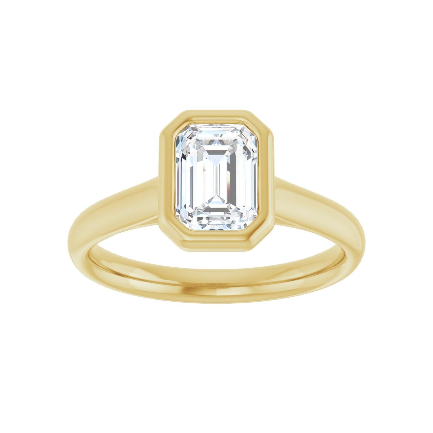 Emerald Bezel-Set Solitaire Engagement Ring | Metal Type=14K Yellow Gold | Center Stone Size=1.5 CT | Image 3