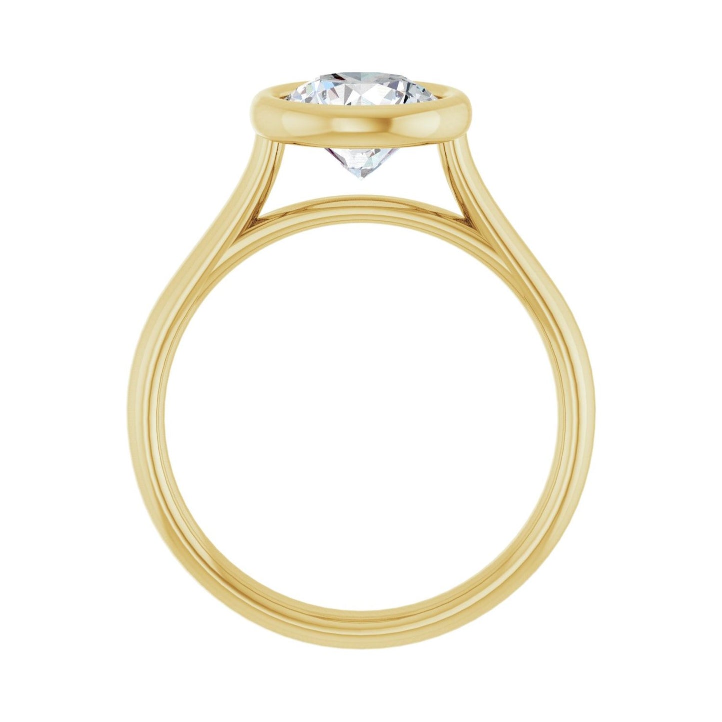 Round Bezel-Set Solitaire Engagement Ring | Metal Type=14K Yellow Gold | Center Stone Size=1.5 CT | Image 2