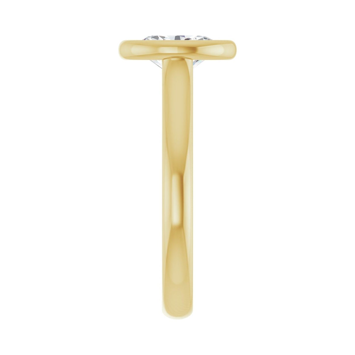 Oval Bezel-Set Solitaire Engagement Ring | Metal Type=14K Yellow Gold | Center Stone Size=1.5 CT | Image 4