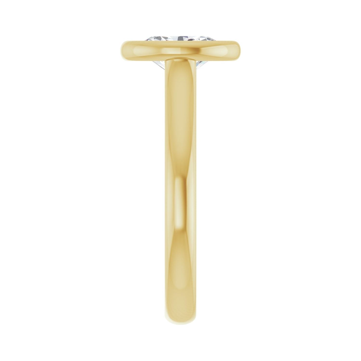 Oval Bezel-Set Solitaire Engagement Ring | Metal Type=14K Yellow Gold | Center Stone Size=1.5 CT | Image 4