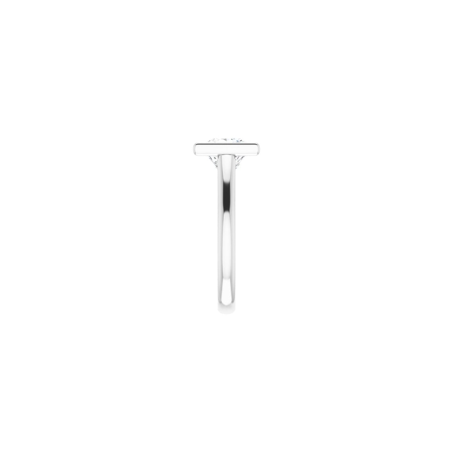 Square Bezel-Set Solitaire Engagement Ring | Metal Type=14K White Gold | Center Stone Size=2.5 CT | Image 4