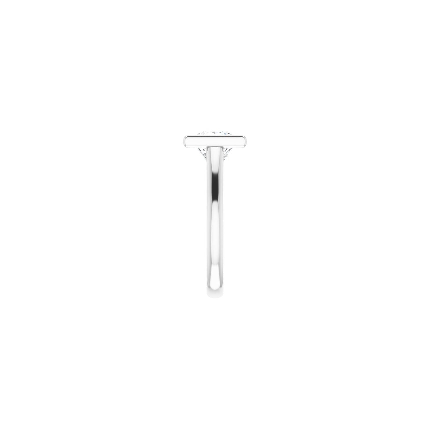 Square Bezel-Set Solitaire Engagement Ring | Metal Type=14K White Gold | Center Stone Size=2.5 CT | Image 4