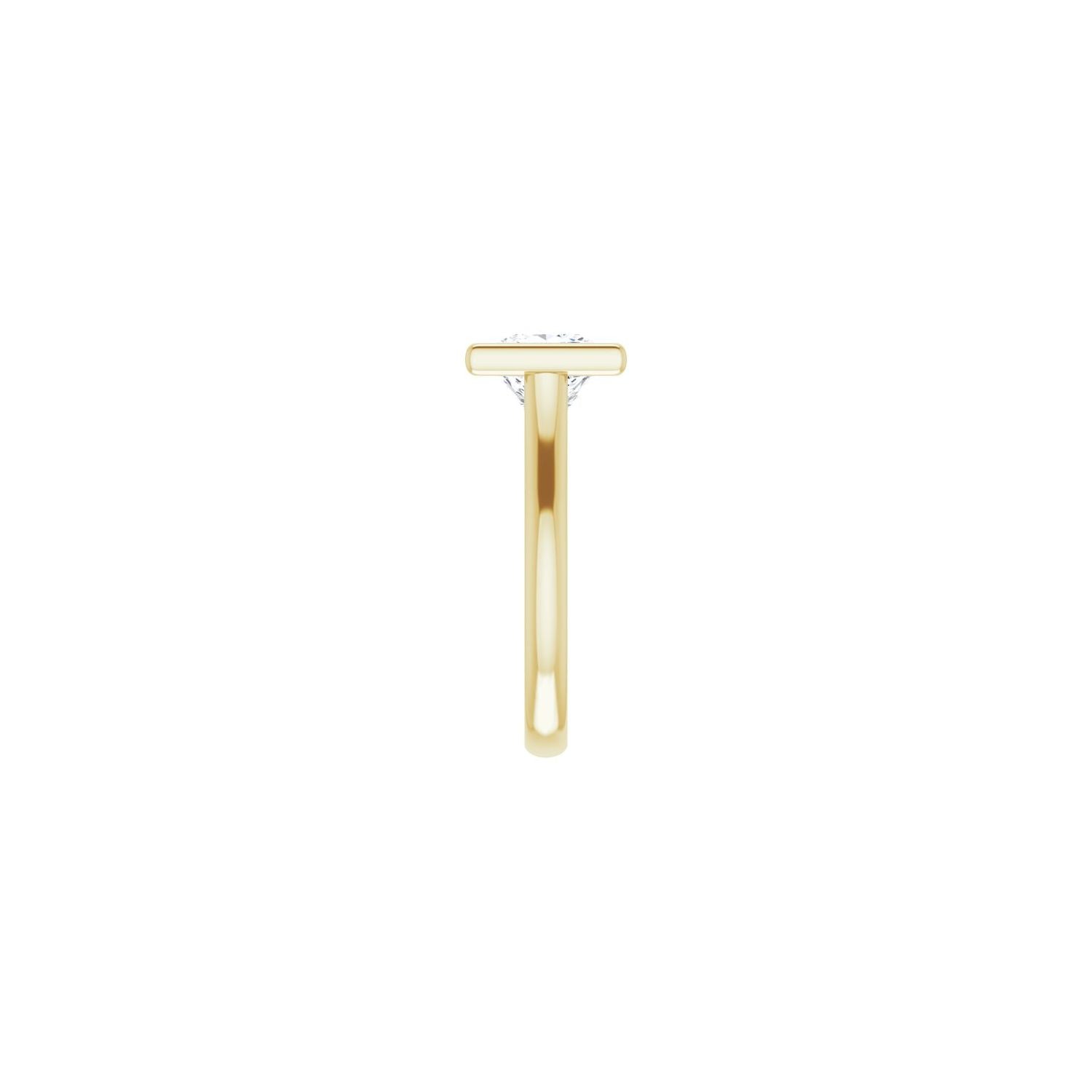 Square Bezel-Set Solitaire Engagement Ring | Metal Type=14K Yellow Gold | Center Stone Size=2.5 CT | Image 4