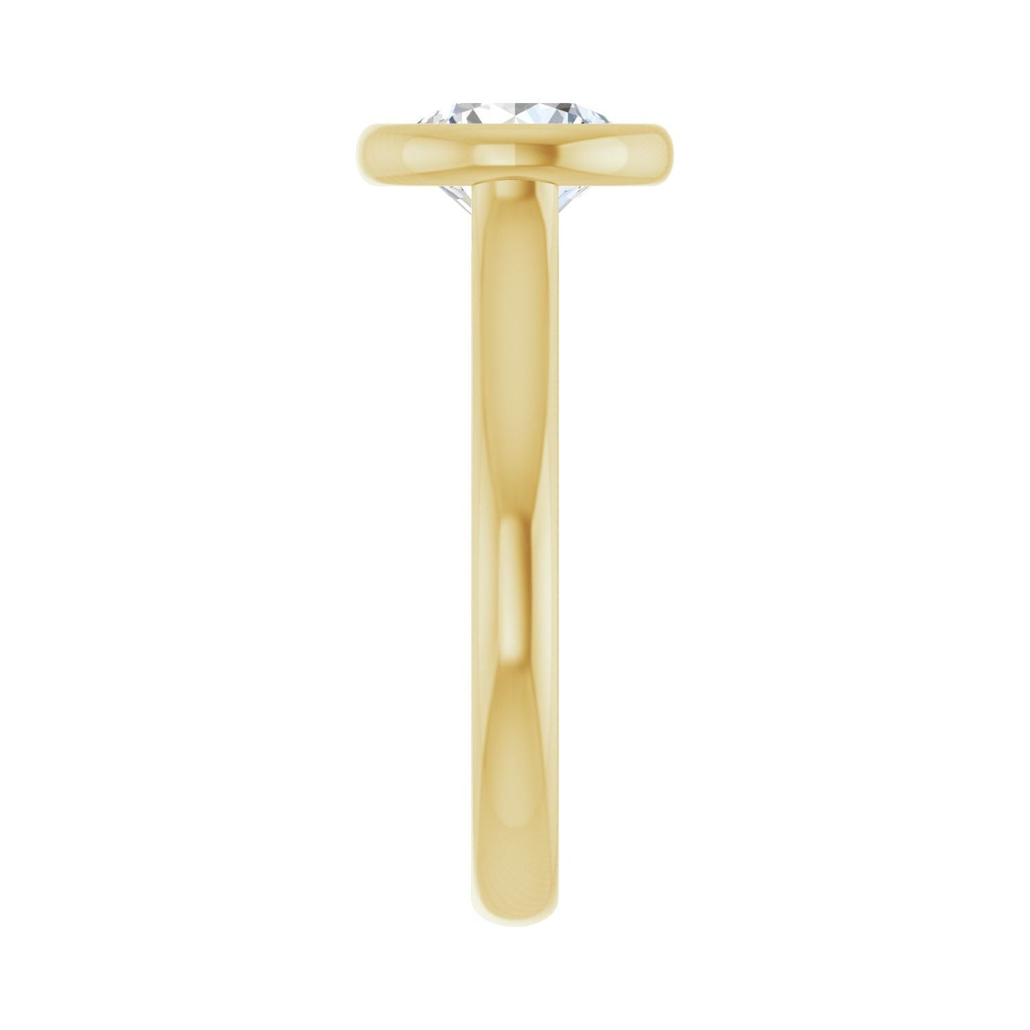 Round Bezel-Set Solitaire Engagement Ring | Metal Type=14K Yellow Gold | Center Stone Size=1.5 CT | Image 4