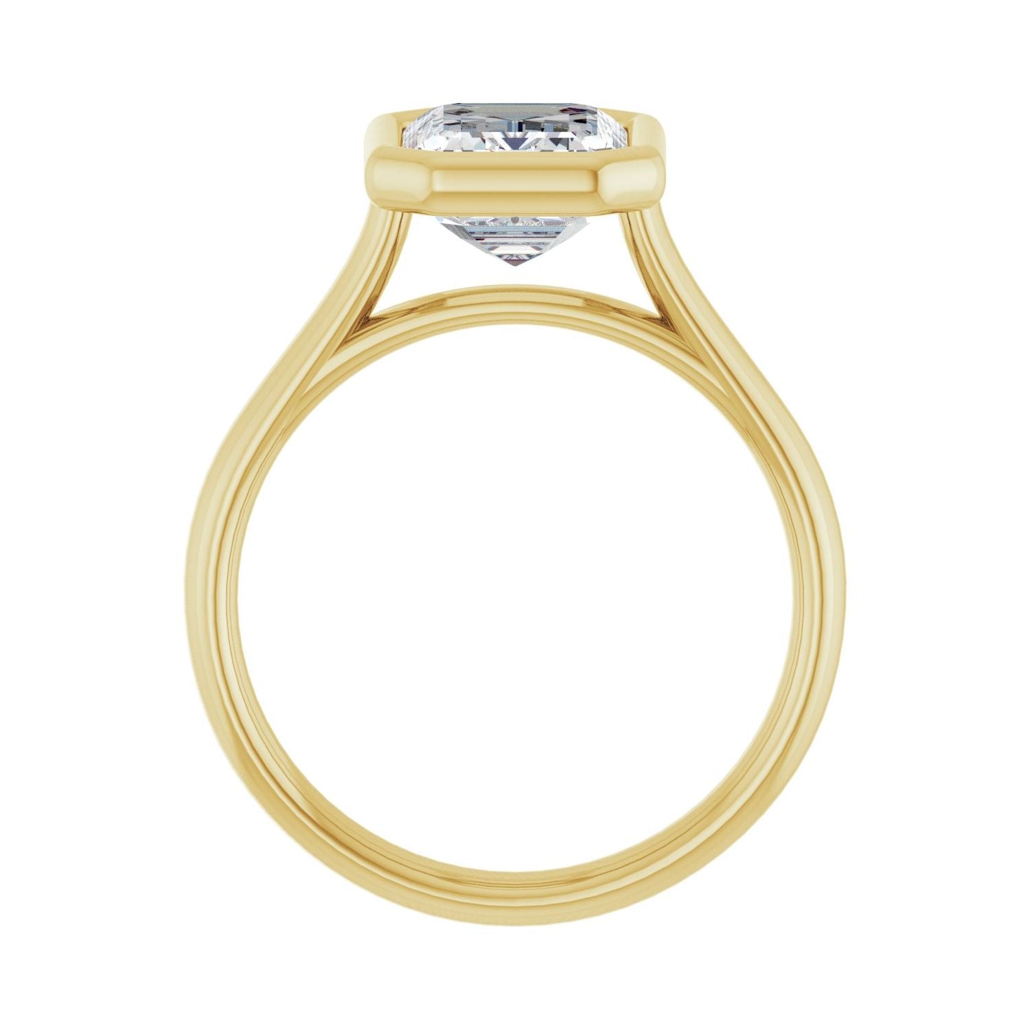 Emerald Bezel-Set Solitaire Engagement Ring | Metal Type=14K Yellow Gold | Center Stone Size=2.5 CT | Image 2