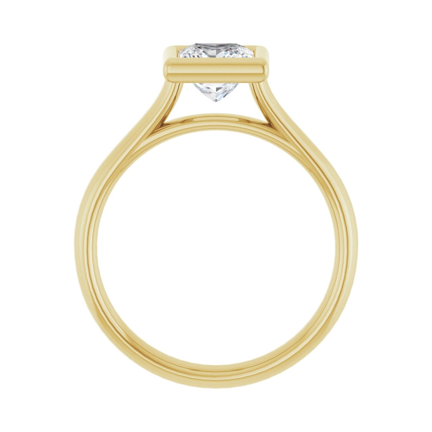 Square Bezel-Set Solitaire Engagement Ring | Metal Type=14K Yellow Gold | Center Stone Size=1 CT | Image 2