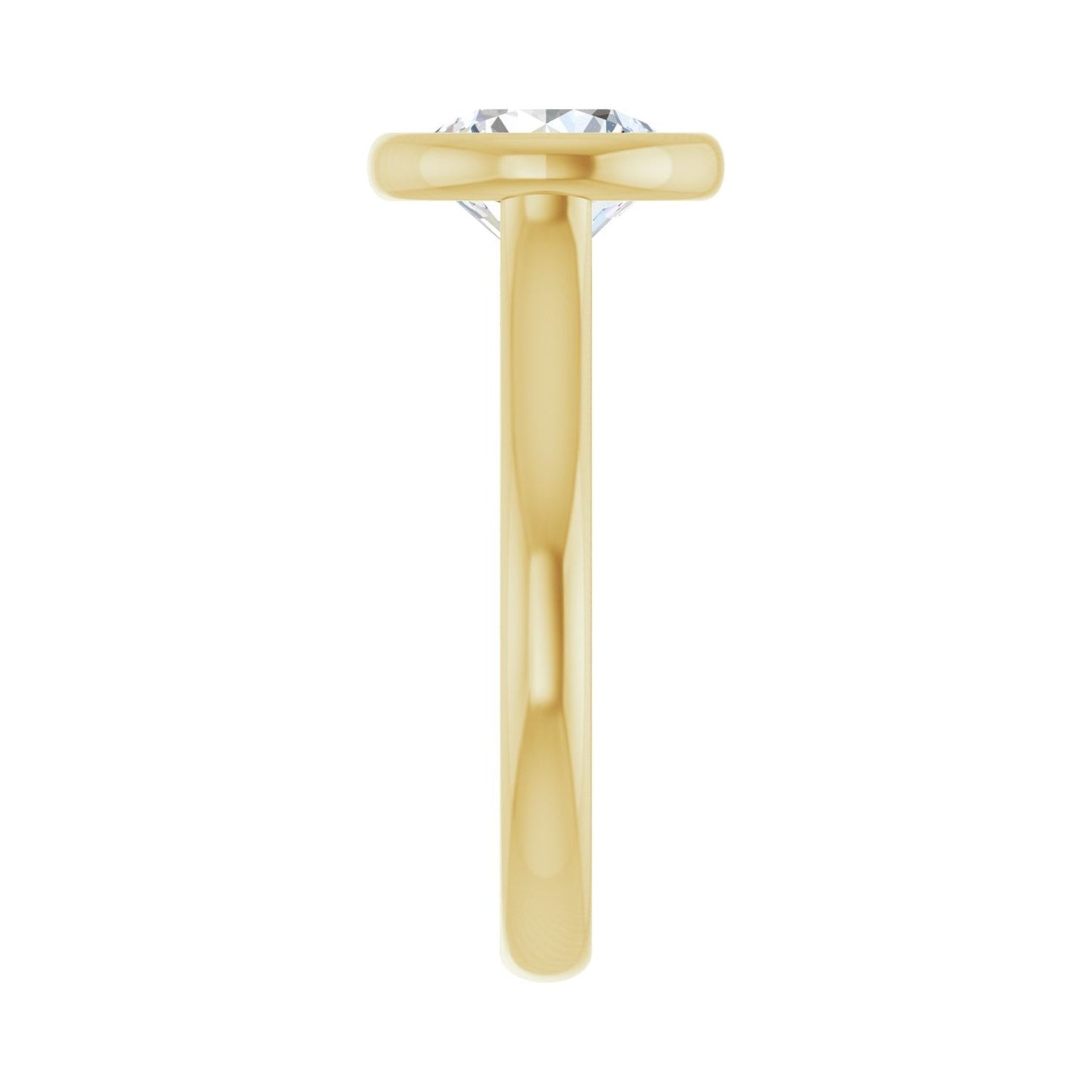 Round Bezel-Set Solitaire Engagement Ring | Metal Type=14K Yellow Gold | Center Stone Size=2 CT | Image 4