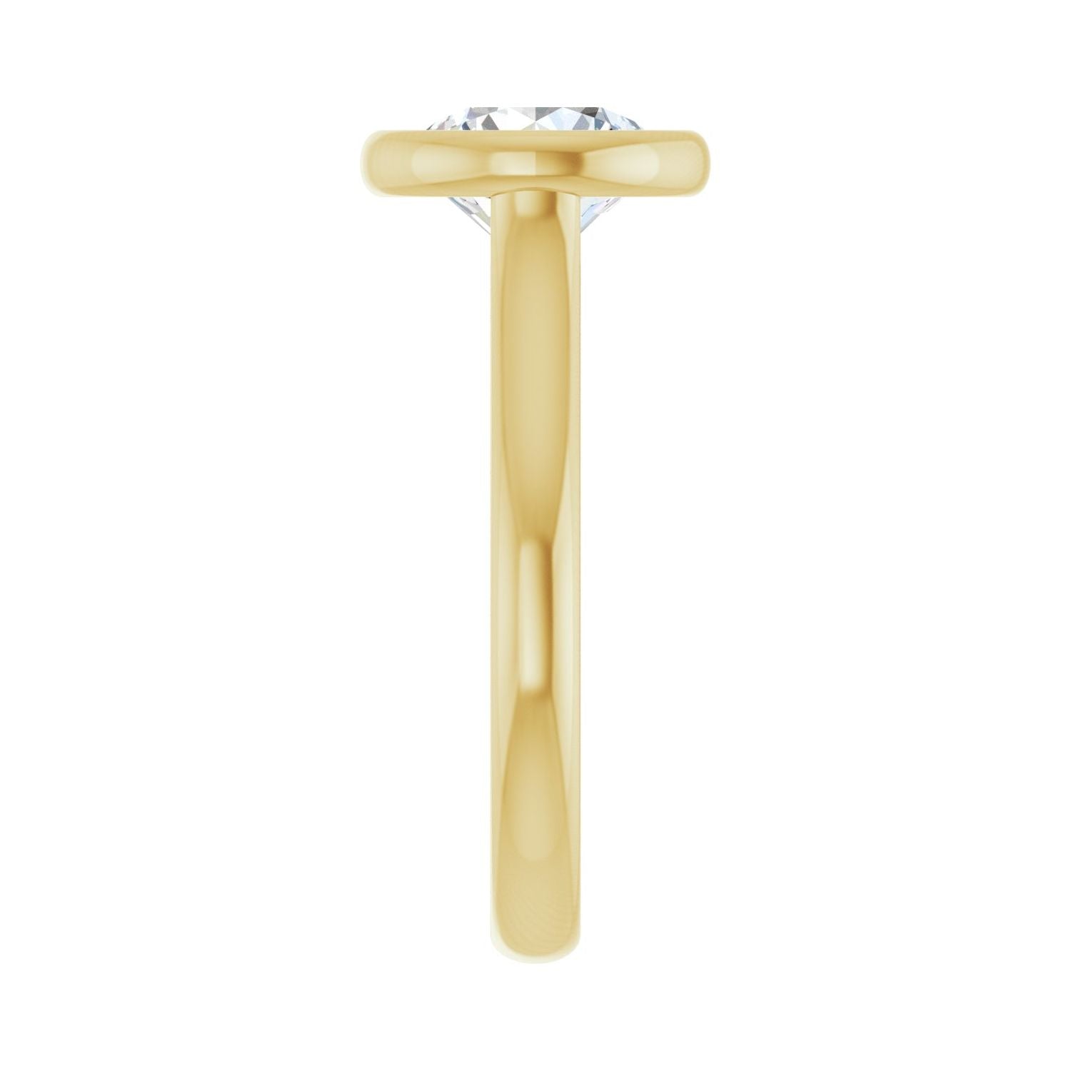 Round Bezel-Set Solitaire Engagement Ring | Metal Type=14K Yellow Gold | Center Stone Size=2 CT | Image 4