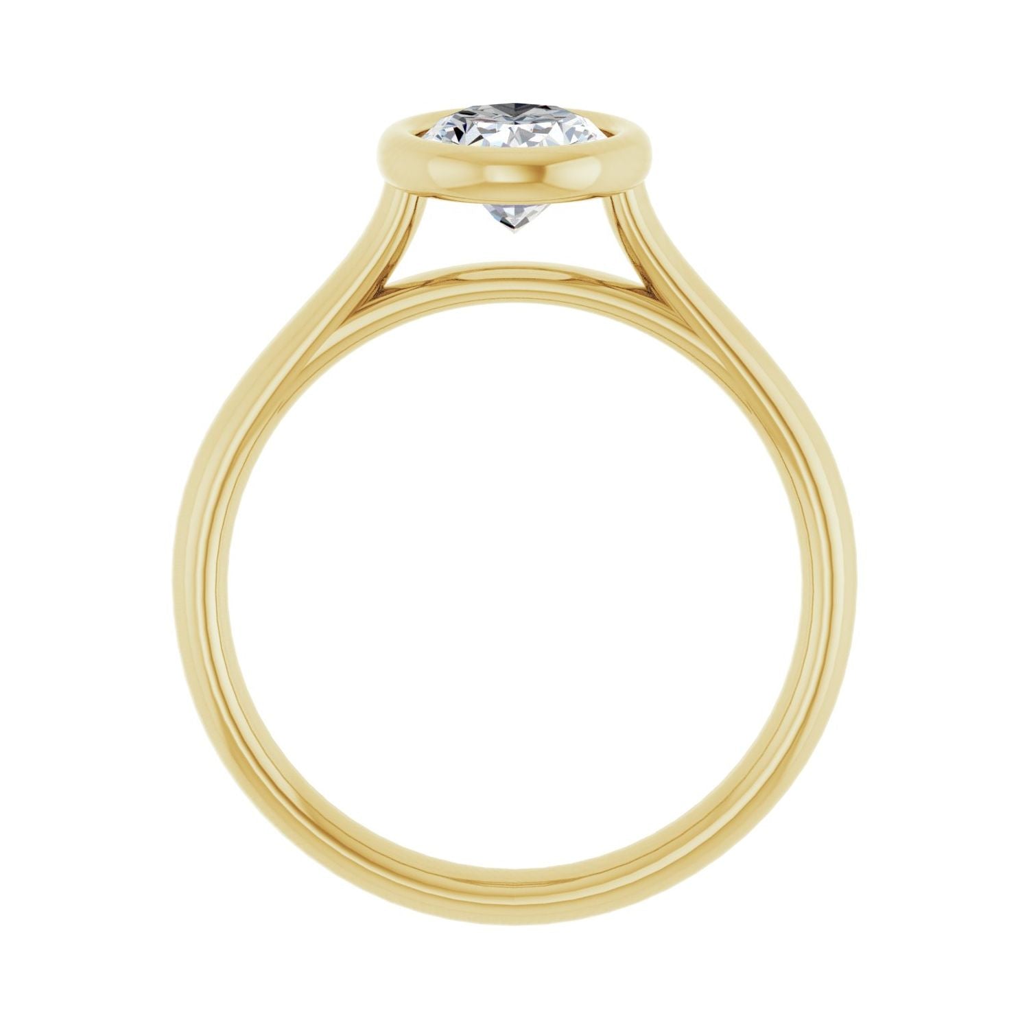 Oval Bezel-Set Solitaire Engagement Ring | Metal Type=14K Yellow Gold | Center Stone Size=1.5 CT | Image 2