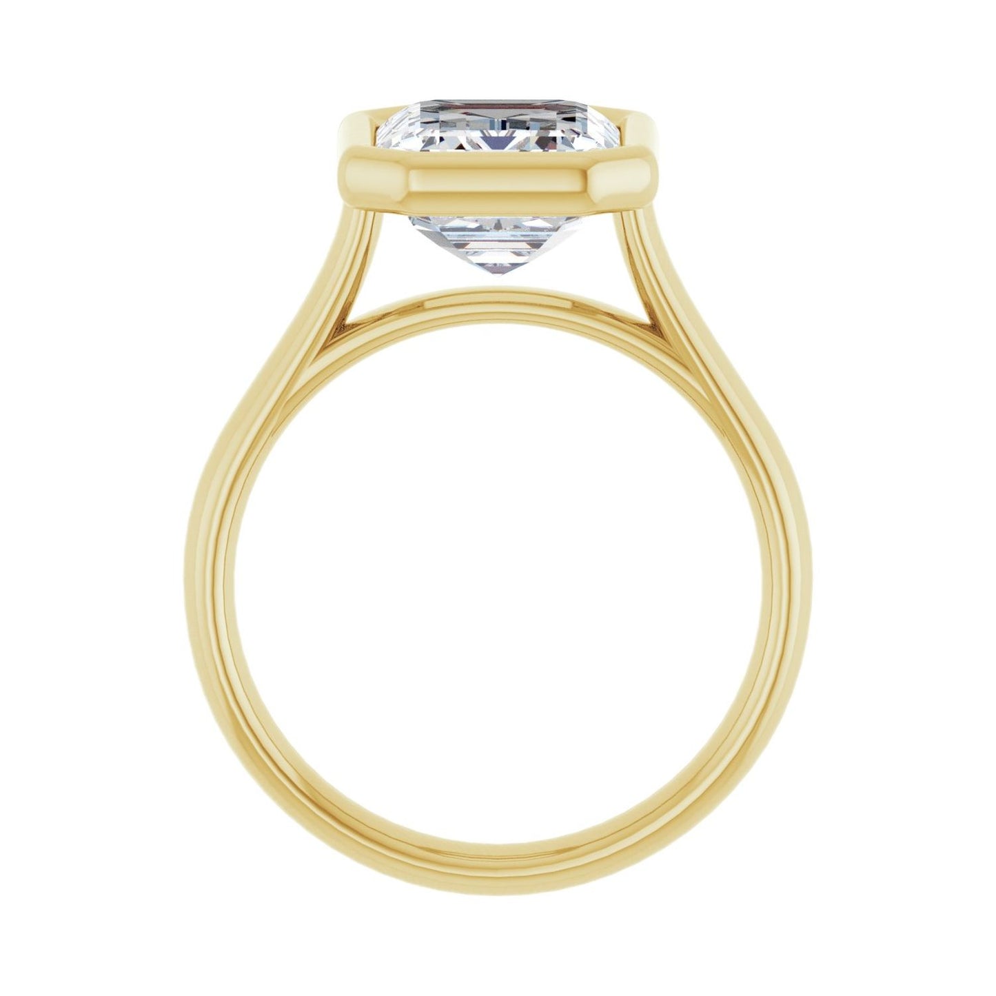 Emerald Bezel-Set Solitaire Engagement Ring | Metal Type=14K Yellow Gold | Center Stone Size=3 CT | Image 2