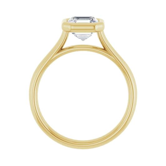 Asscher Bezel-Set Solitaire Engagement Ring | Metal Type=14K Yellow Gold | Center Stone Size=1 CT | Image 2
