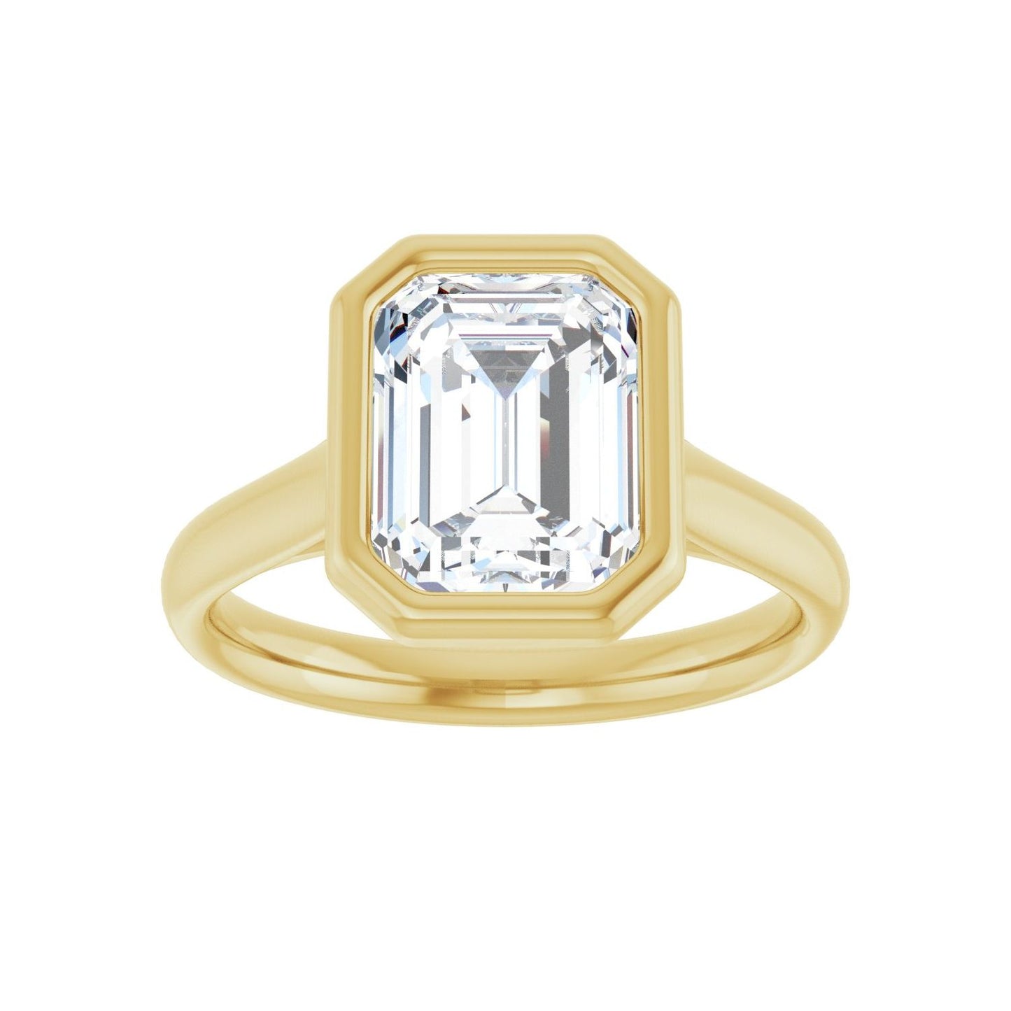 Emerald Bezel-Set Solitaire Engagement Ring | Metal Type=14K Yellow Gold | Center Stone Size=2.5 CT | Image 3