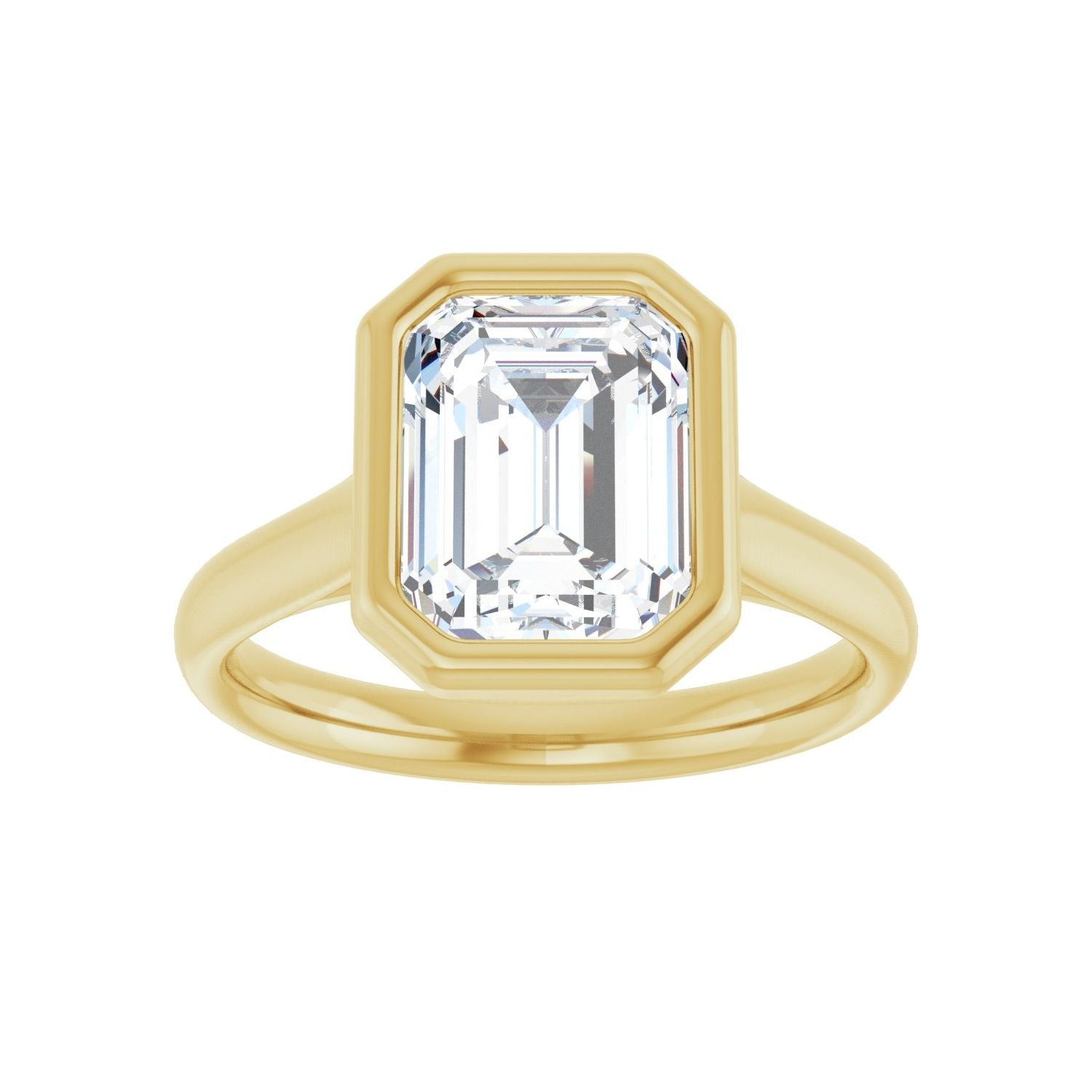 Emerald Bezel-Set Solitaire Engagement Ring | Metal Type=14K Yellow Gold | Center Stone Size=2.5 CT | Image 3