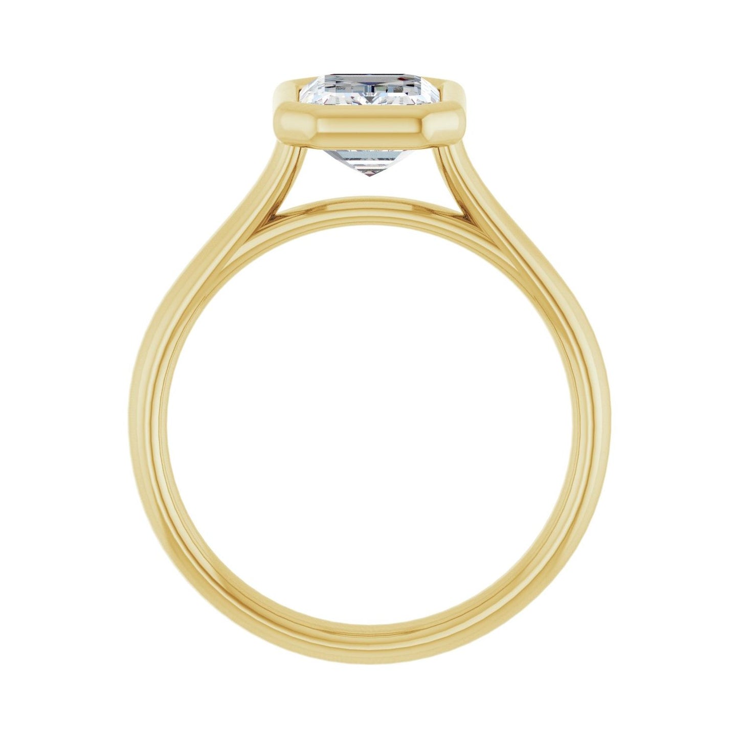 Emerald Bezel-Set Solitaire Engagement Ring | Metal Type=14K Yellow Gold | Center Stone Size=2 CT | Image 2
