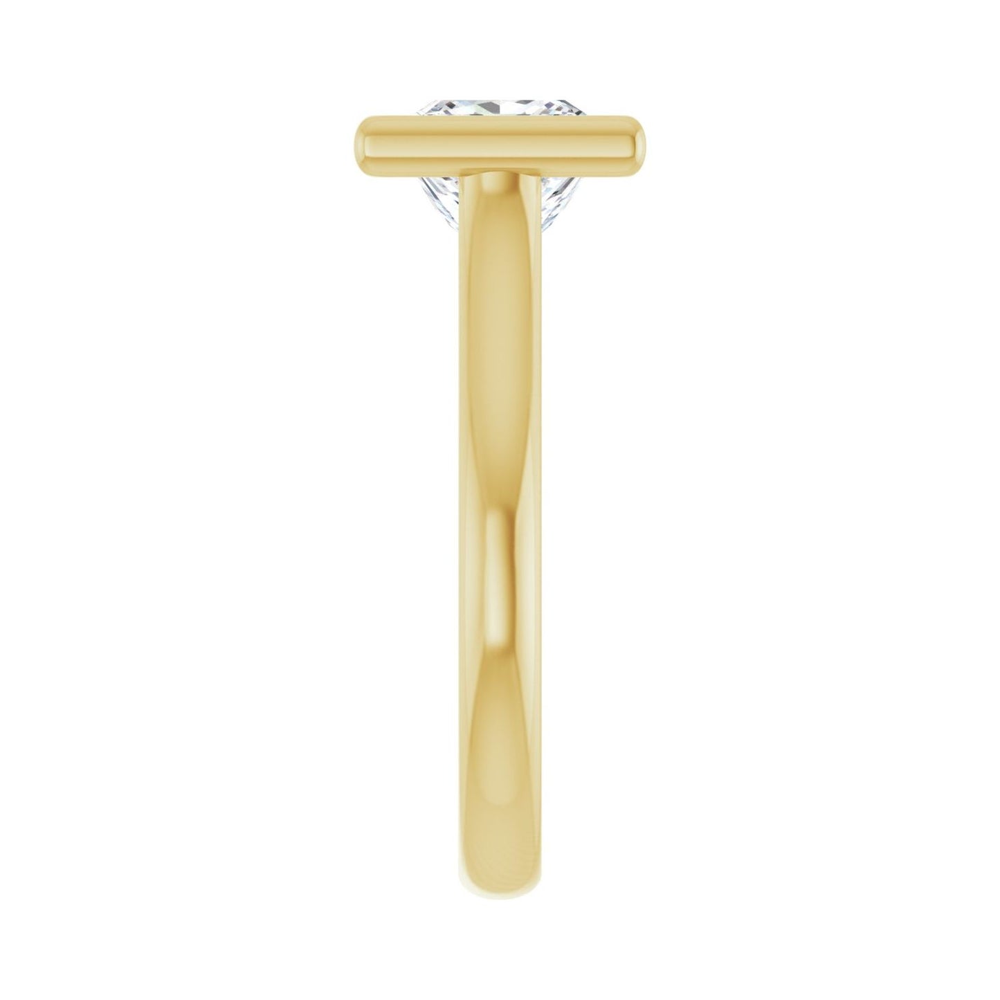 Square Bezel-Set Solitaire Engagement Ring | Metal Type=14K Yellow Gold | Center Stone Size=2 CT | Image 4