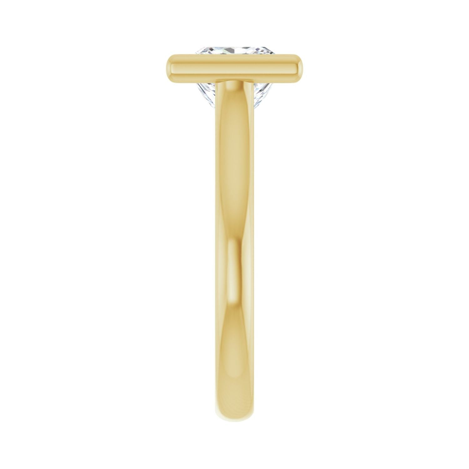 Square Bezel-Set Solitaire Engagement Ring | Metal Type=14K Yellow Gold | Center Stone Size=2 CT | Image 4