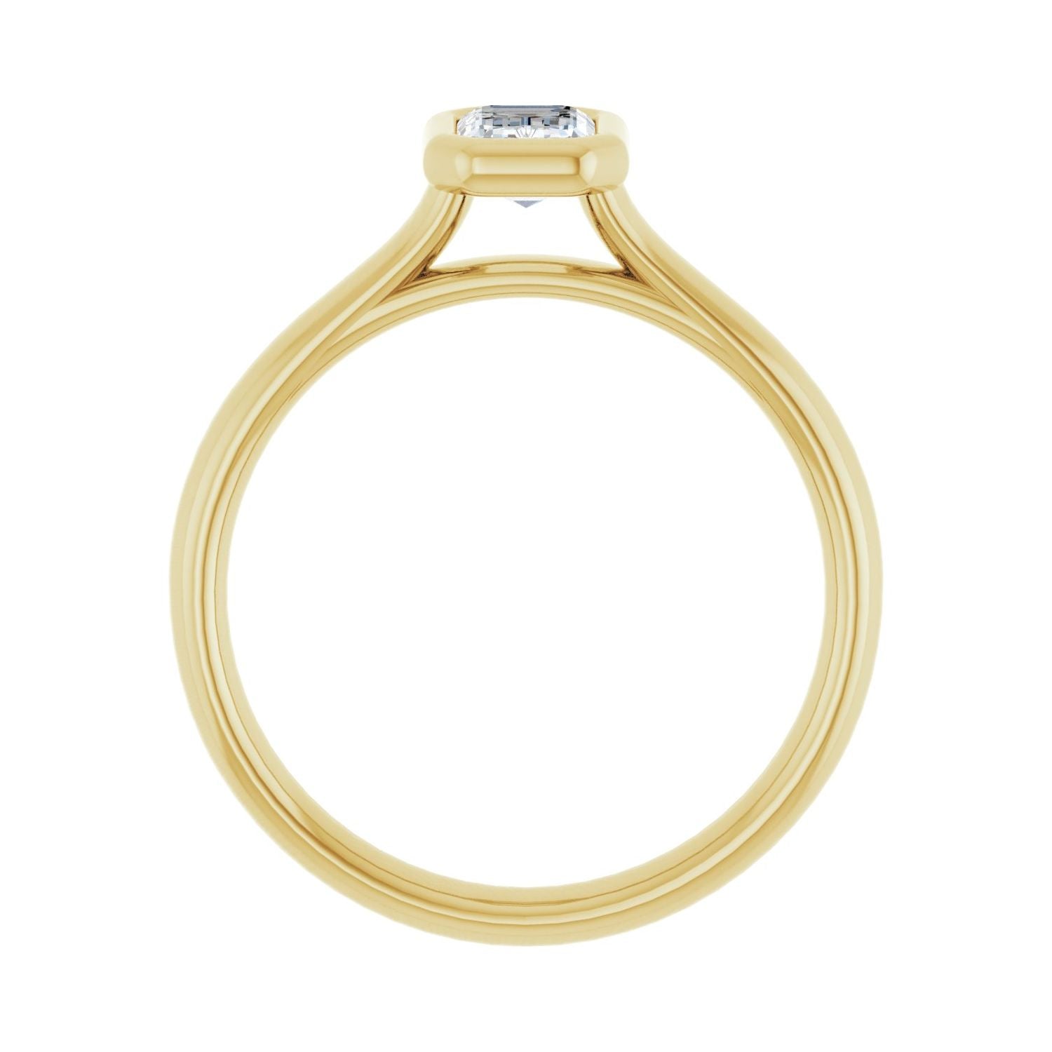 Emerald Bezel-Set Solitaire Engagement Ring | Metal Type=14K Yellow Gold | Center Stone Size=1 CT | Image 2