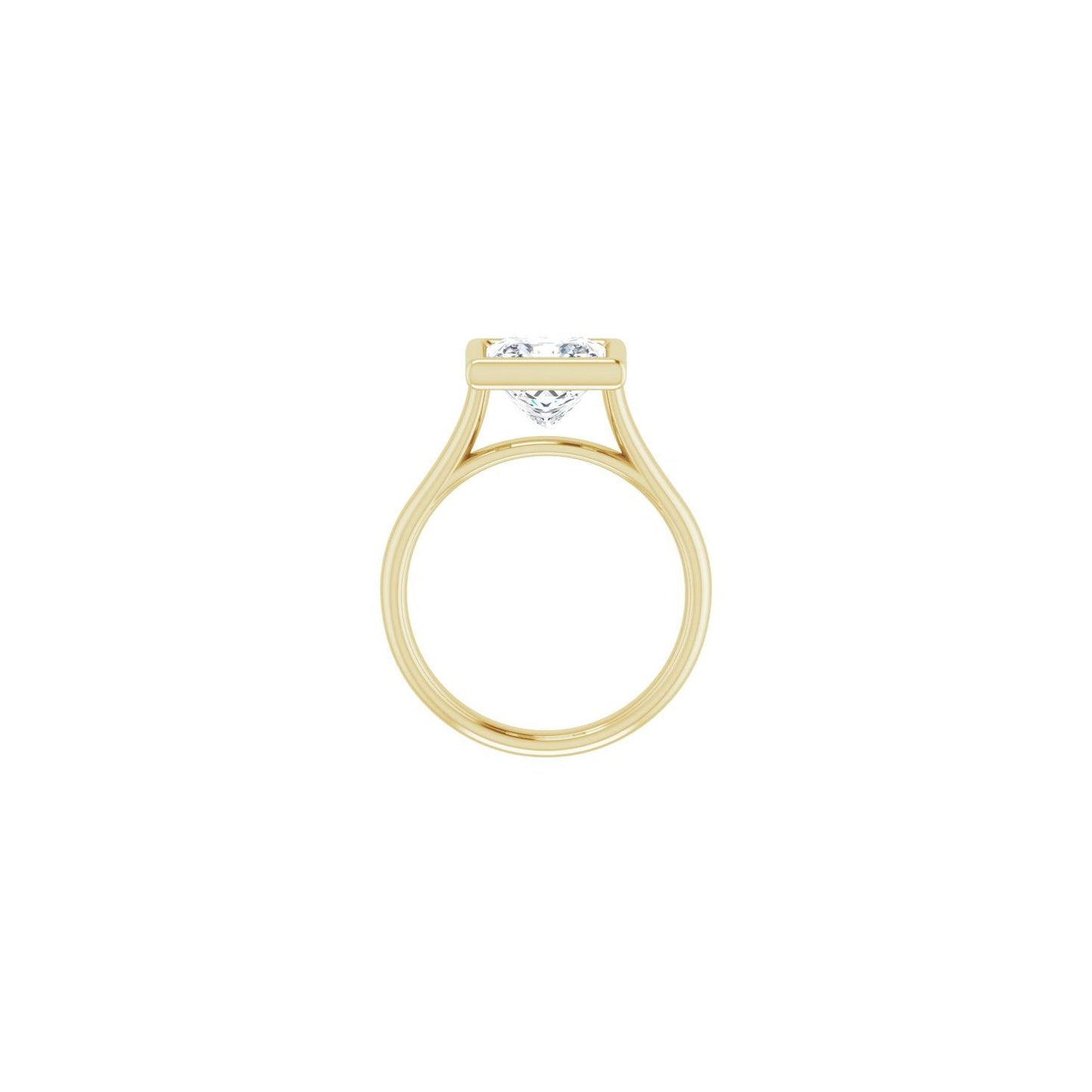 Square Bezel-Set Solitaire Engagement Ring | Metal Type=14K Yellow Gold | Center Stone Size=2.5 CT | Image 2