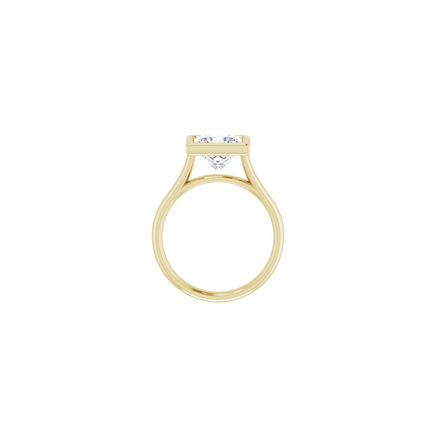 Square Bezel-Set Solitaire Engagement Ring | Metal Type=14K Yellow Gold | Center Stone Size=2.5 CT | Image 2
