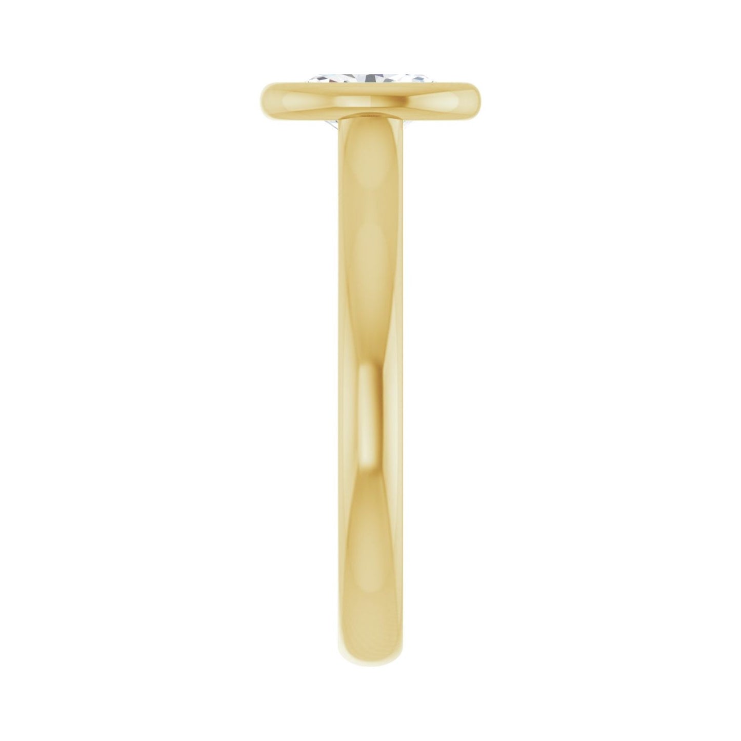 Oval Bezel-Set Solitaire Engagement Ring | Metal Type=14K Yellow Gold | Center Stone Size=1 CT | Image 4