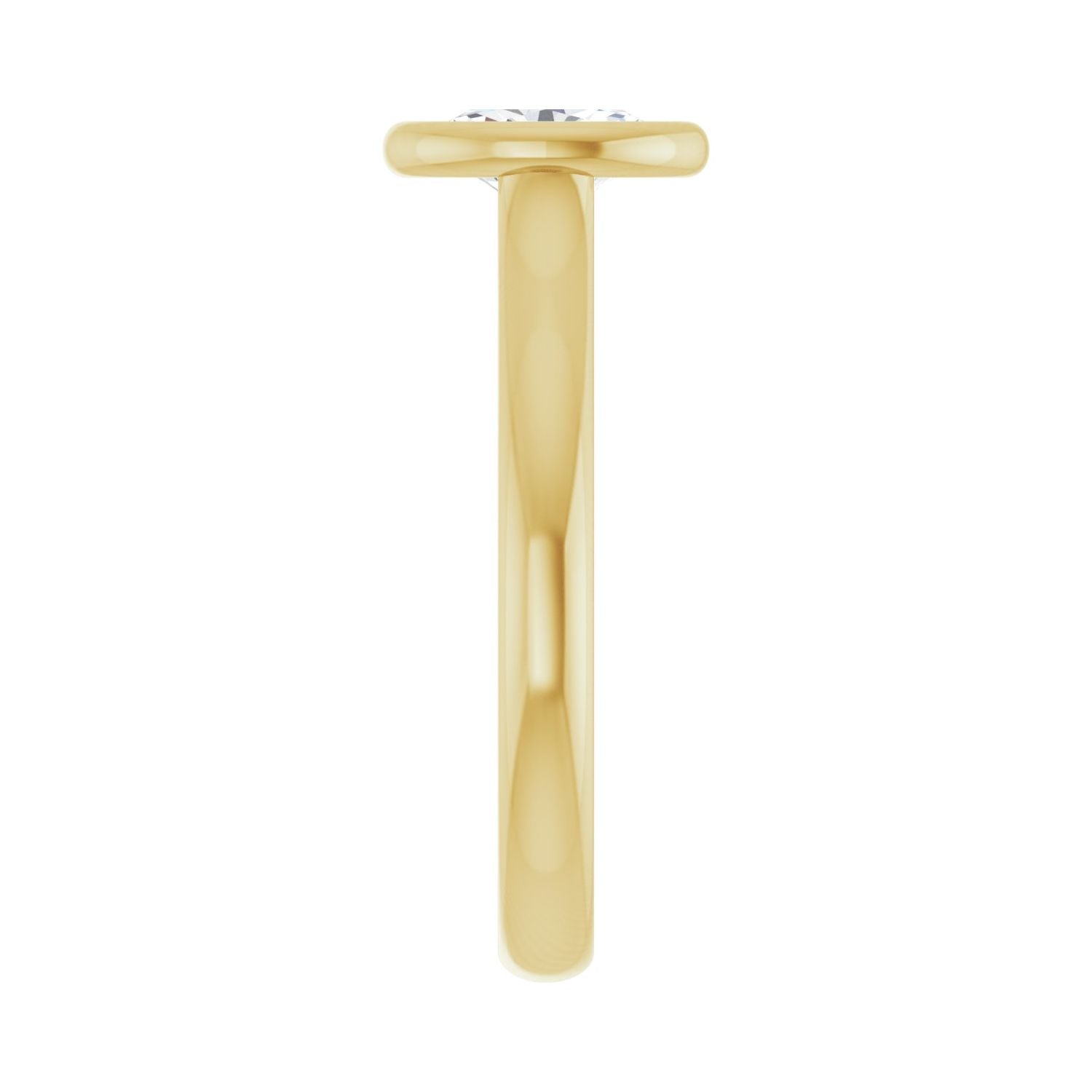 Oval Bezel-Set Solitaire Engagement Ring | Metal Type=14K Yellow Gold | Center Stone Size=1 CT | Image 4