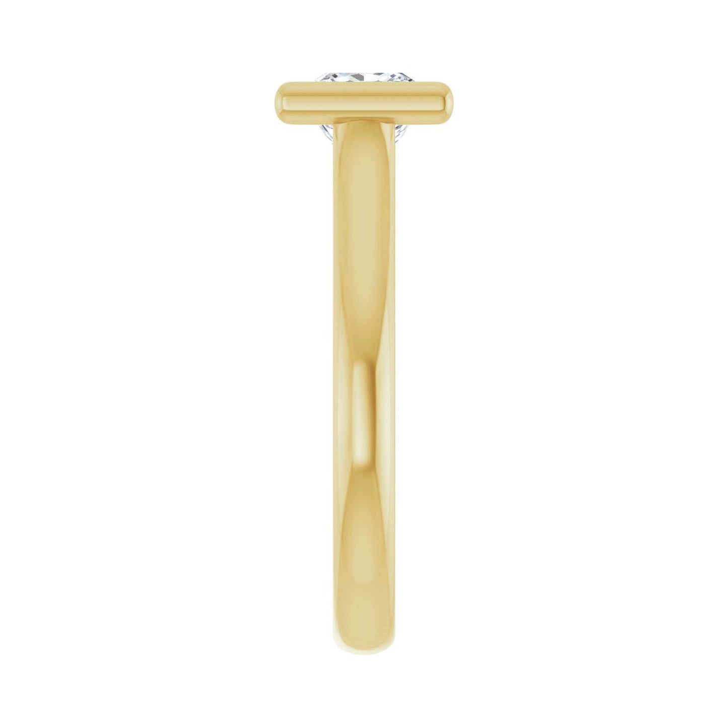 Square Bezel-Set Solitaire Engagement Ring | Metal Type=14K Yellow Gold | Center Stone Size=1 CT | Image 4