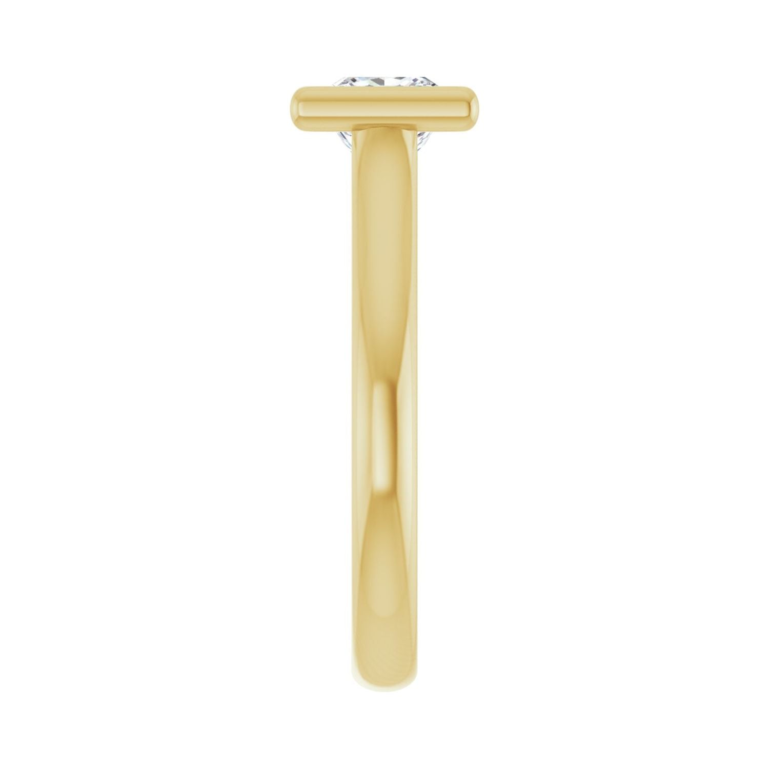 Square Bezel-Set Solitaire Engagement Ring | Metal Type=14K Yellow Gold | Center Stone Size=1 CT | Image 4