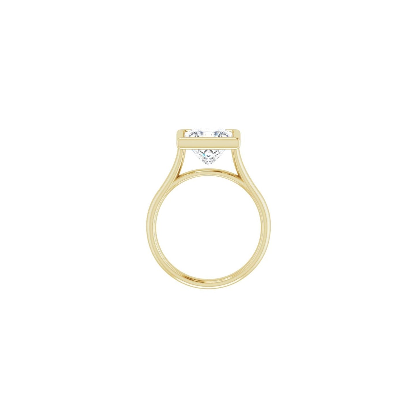 Square Bezel-Set Solitaire Engagement Ring | Metal Type=14K Yellow Gold | Center Stone Size=3 CT | Image 2