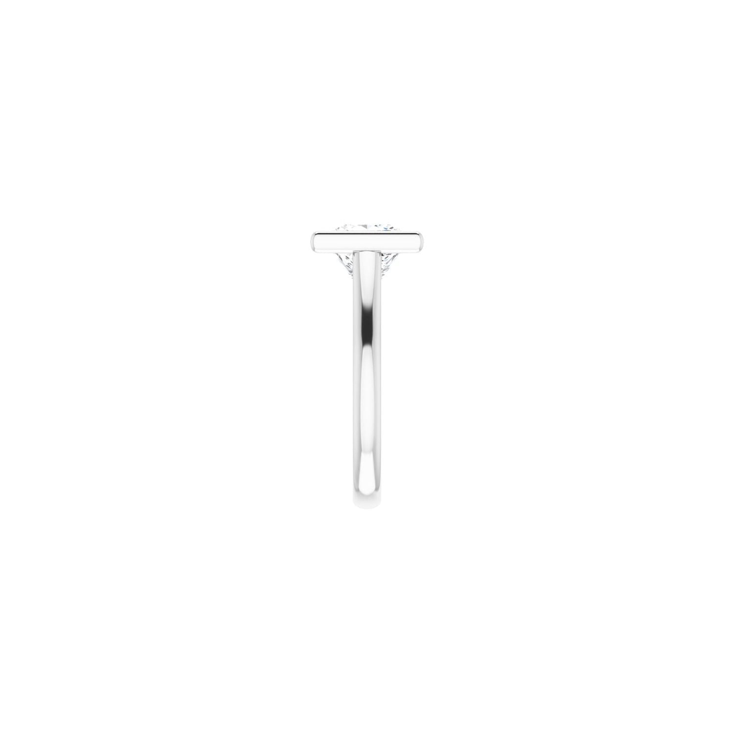 Square Bezel-Set Solitaire Engagement Ring | Metal Type=14K White Gold | Center Stone Size=3 CT | Image 4