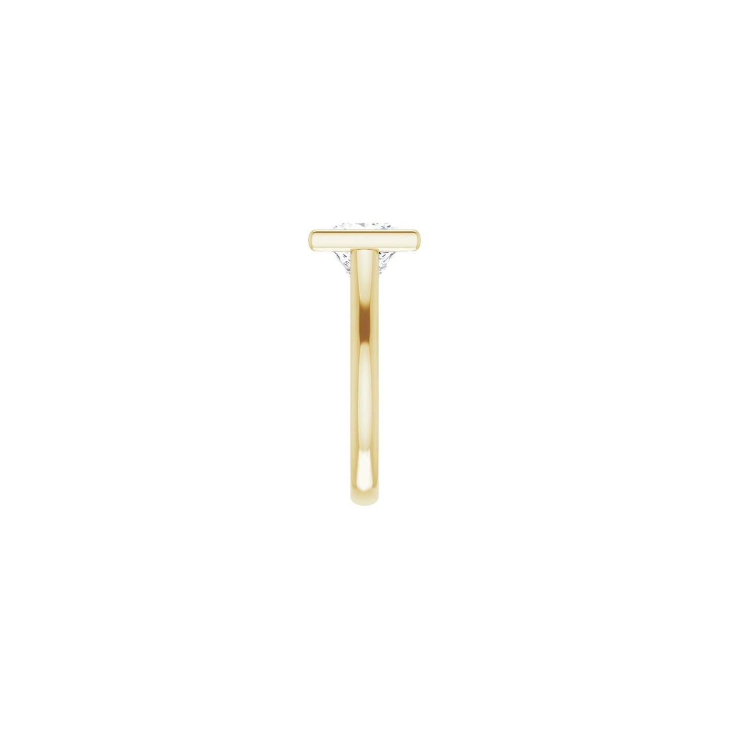 Square Bezel-Set Solitaire Engagement Ring | Metal Type=14K Yellow Gold | Center Stone Size=3 CT | Image 4