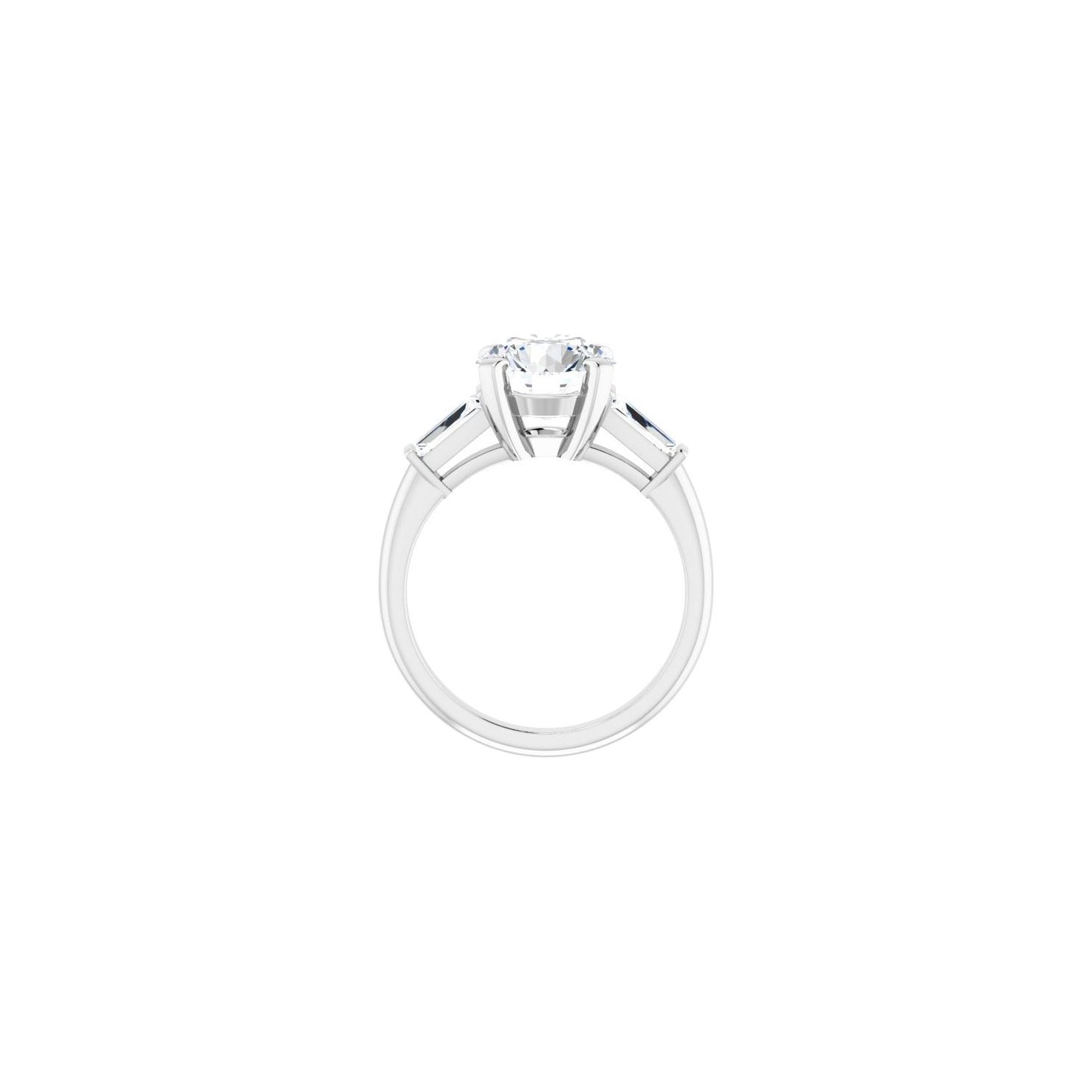 Round Three-Stone Engagement Ring | Metal Type=14K White Gold | Center Stone Size=2.5 CT | Image 2