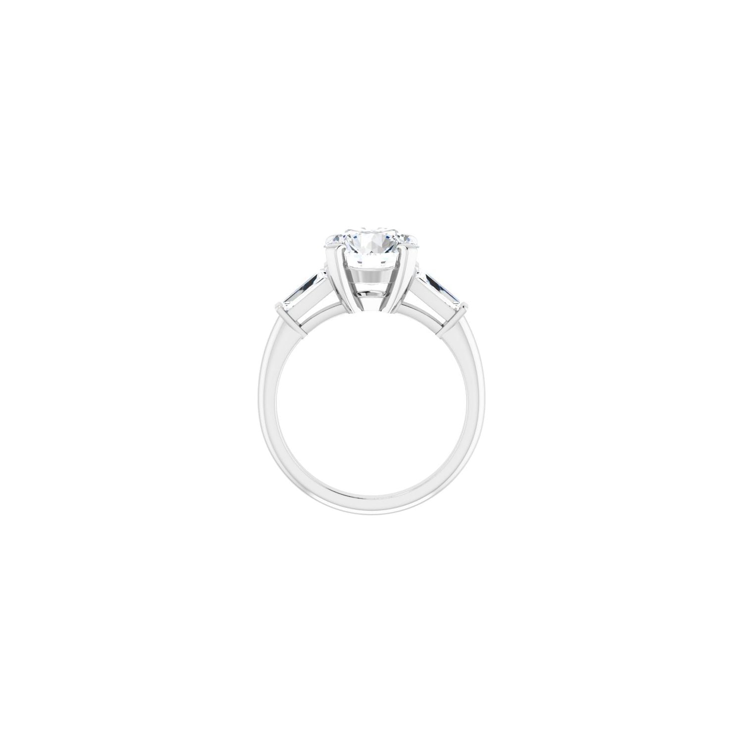 Round Three-Stone Engagement Ring | Metal Type=14K White Gold | Center Stone Size=2.5 CT | Image 2