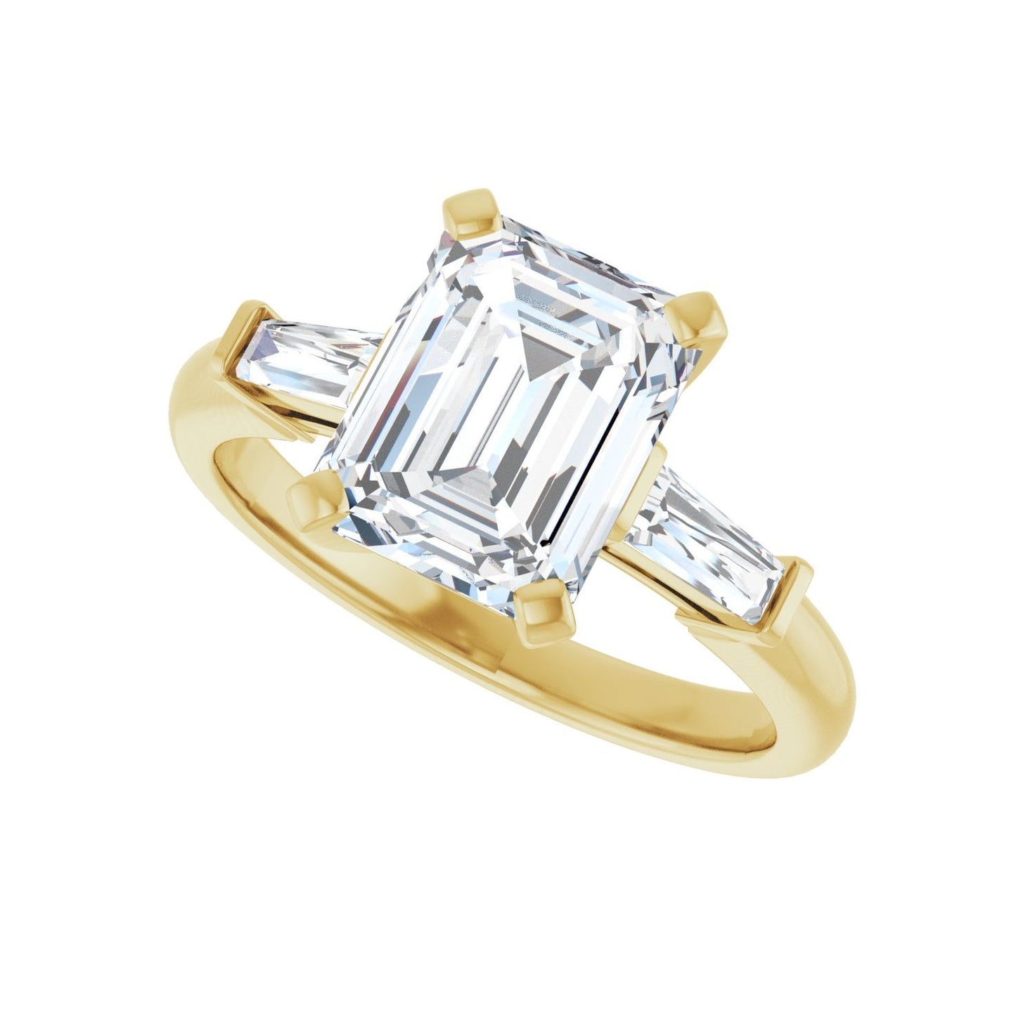 Emerald Three-Stone Engagement Ring | Metal Type=14K Yellow Gold | Center Stone Size=2.5 CT | Image 5